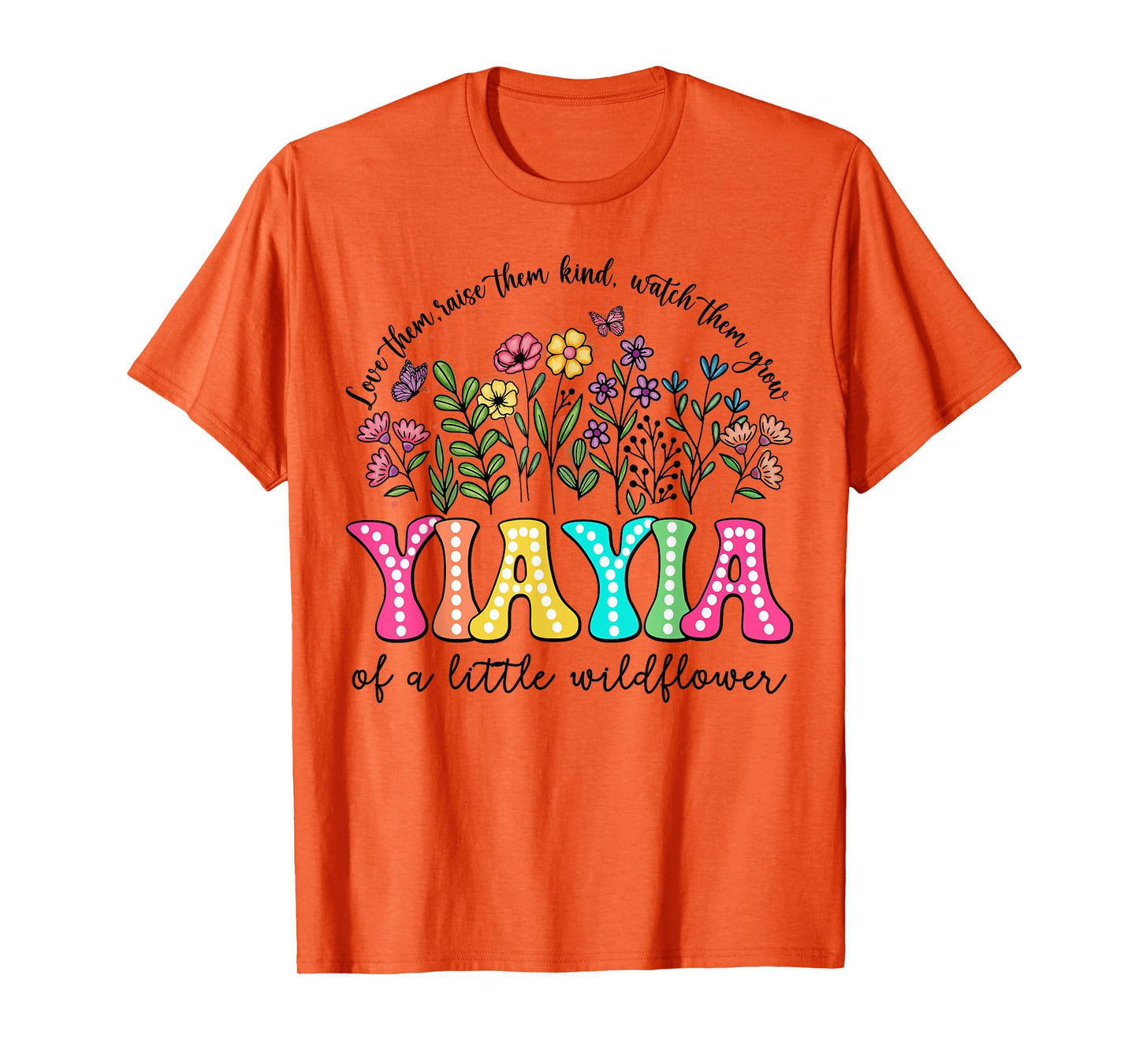 YiaYia Of The Little Wildflower Birthday Kids Groovy T-Shirt