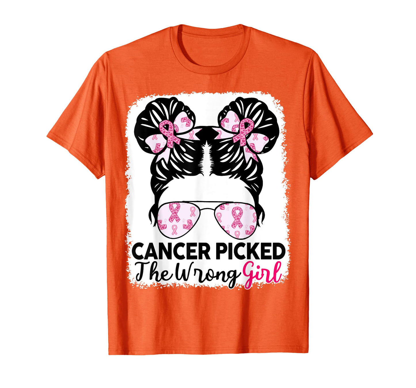 Breast Cancer Awareness Cancer Picked Wrong Girl Kids Youth T-Shirt