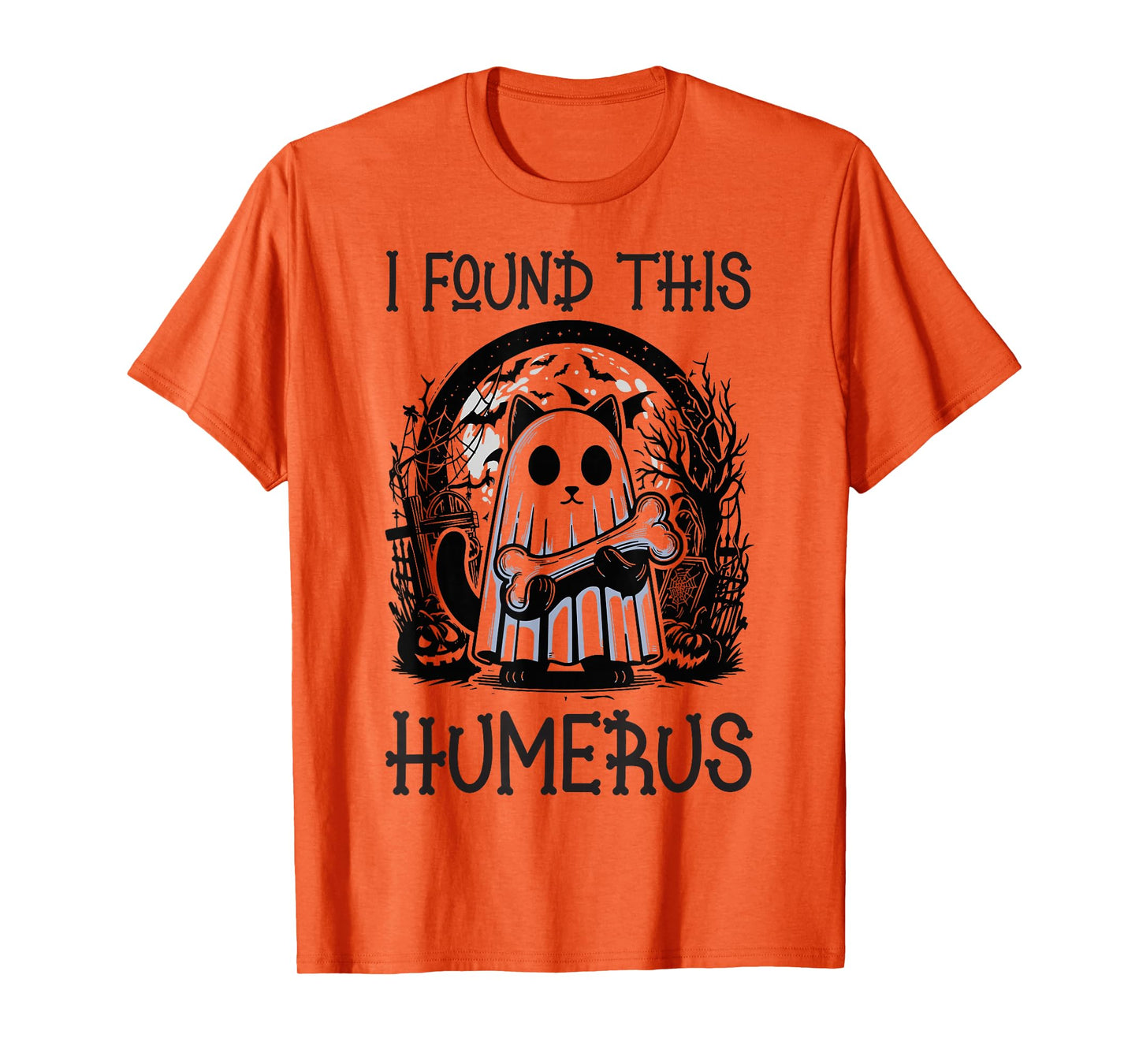 I Found This Humerus - Funny Cat Halloween T-Shirt