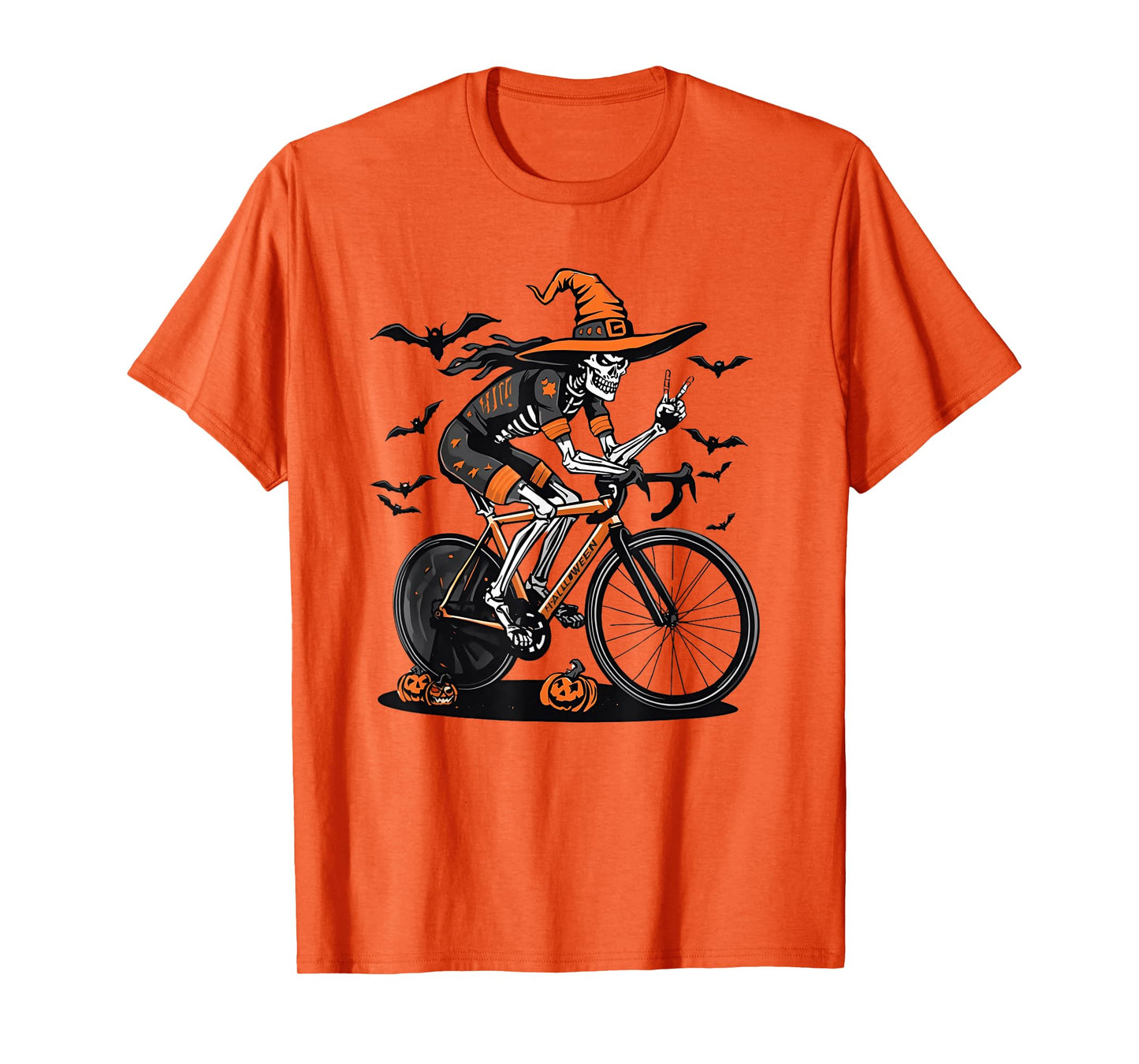 Halloween Skeleton Cyclist Skeleton Bicycle Cycling T-Shirt