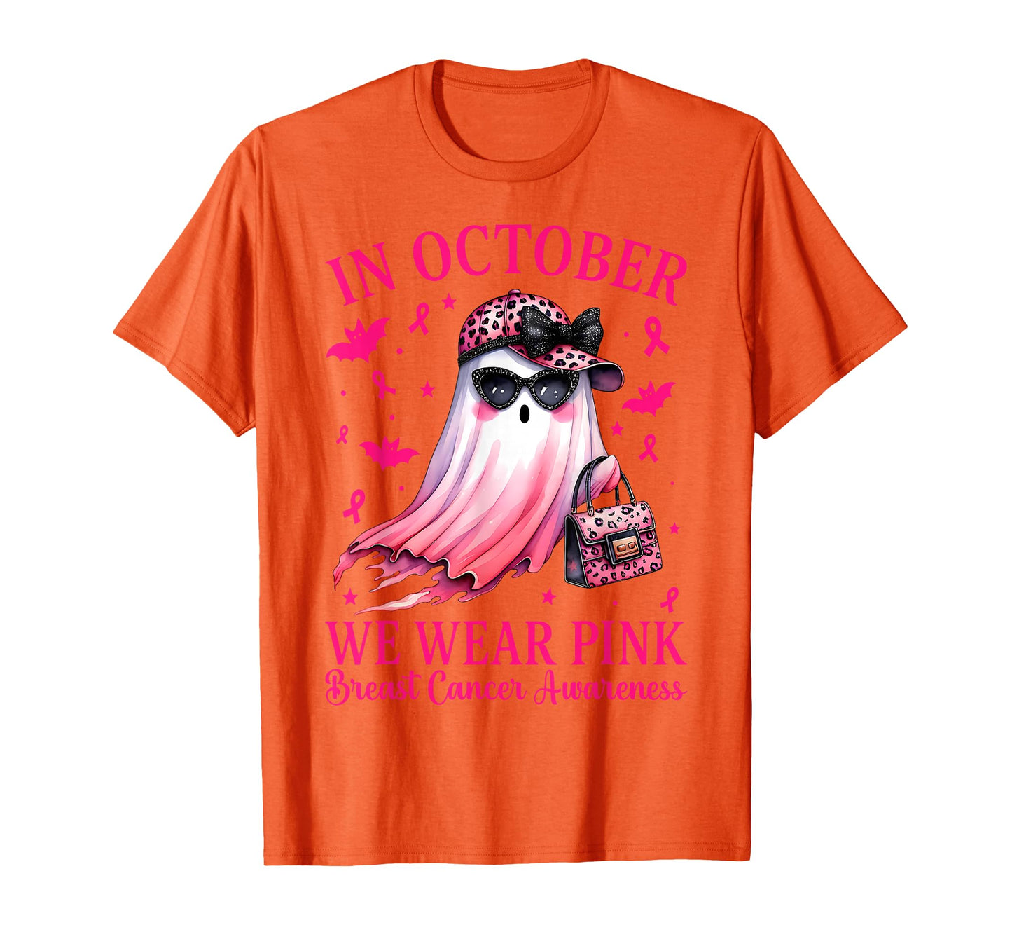 Breast Cancer Halloween Women in October We Wear Pink T-Shirt