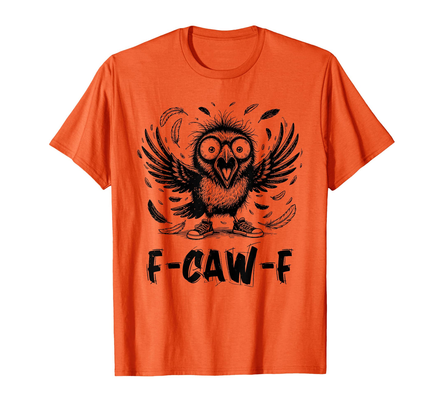 Funny Crow F-CAW-F Graphic Gothic Black Raven Moon Halloween T-Shirt