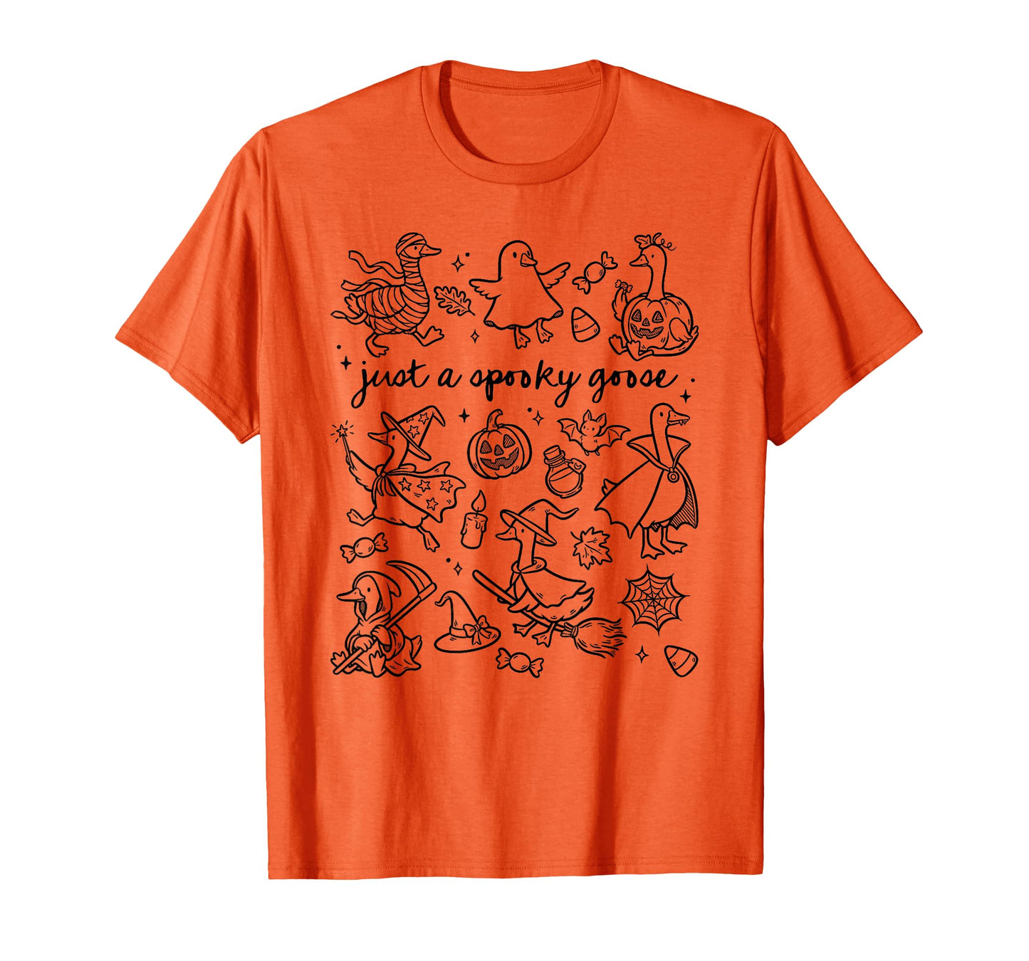 Just A Spooky Goose Halloween Silly Goose Funny Halloween T-Shirt