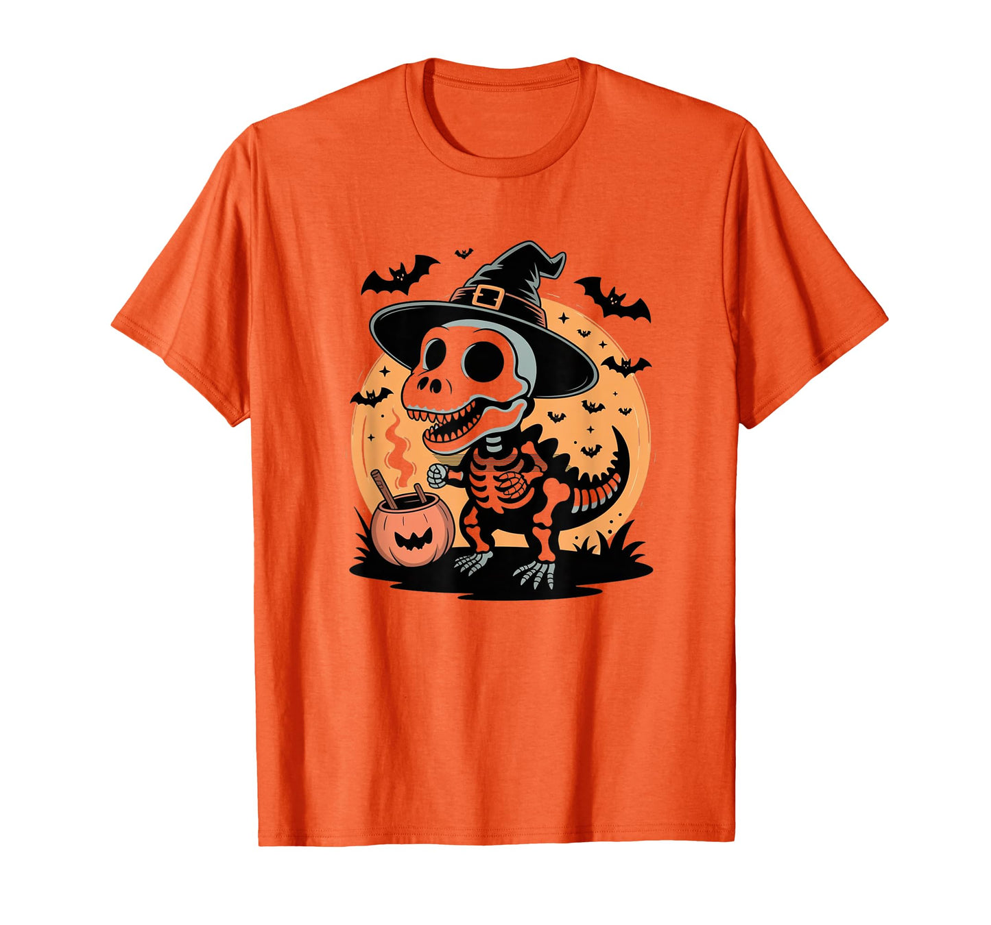 Halloween Skeleton Dinosaur Kids Man T-Shirt