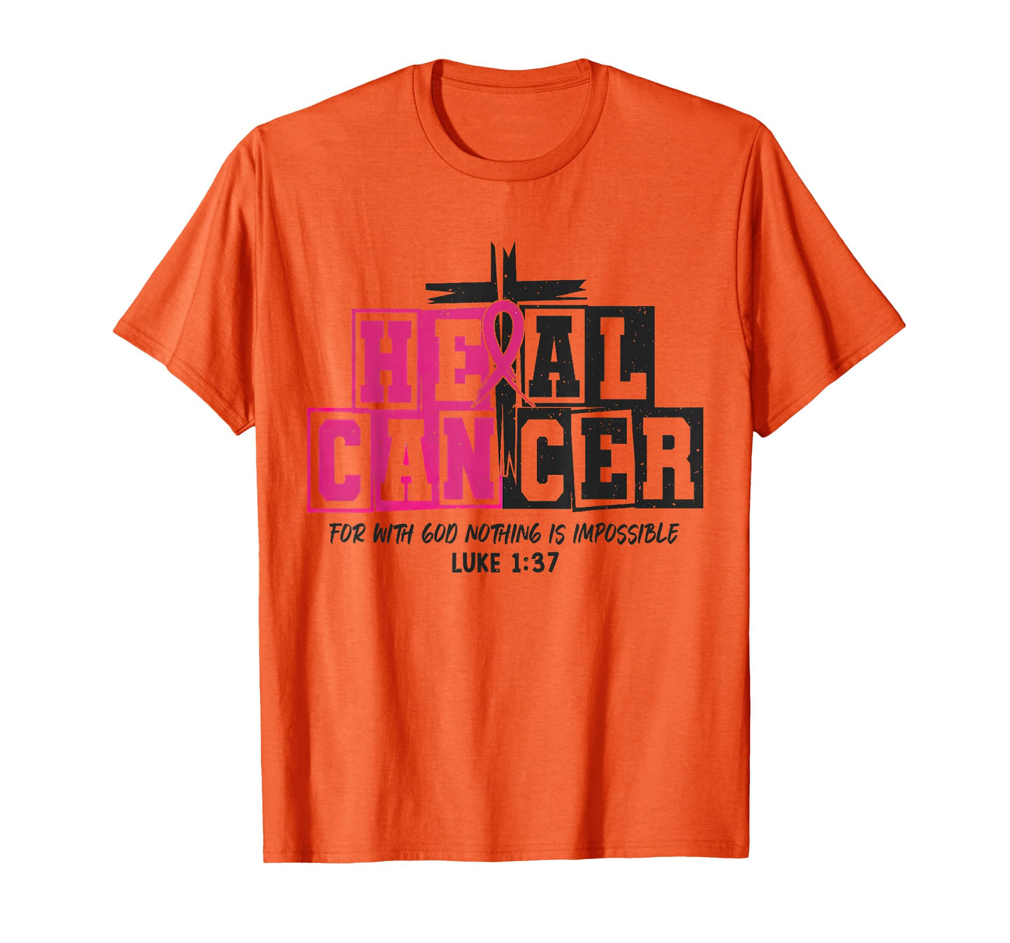 He Can Heal Cancer Pink Ribbon Breast Cancer Month T-Shirt