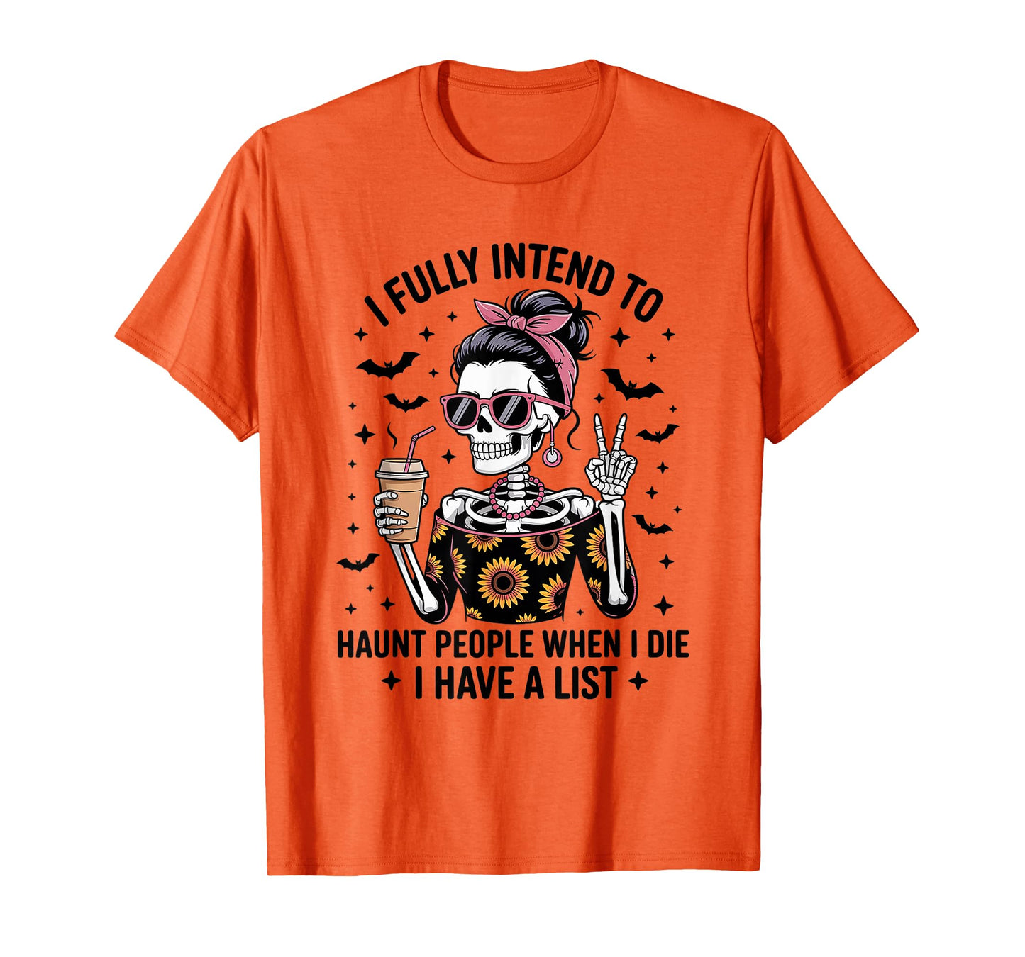 Funny Sarcastic Coffee Skeleton Halloween Humor Vibes T-Shirt