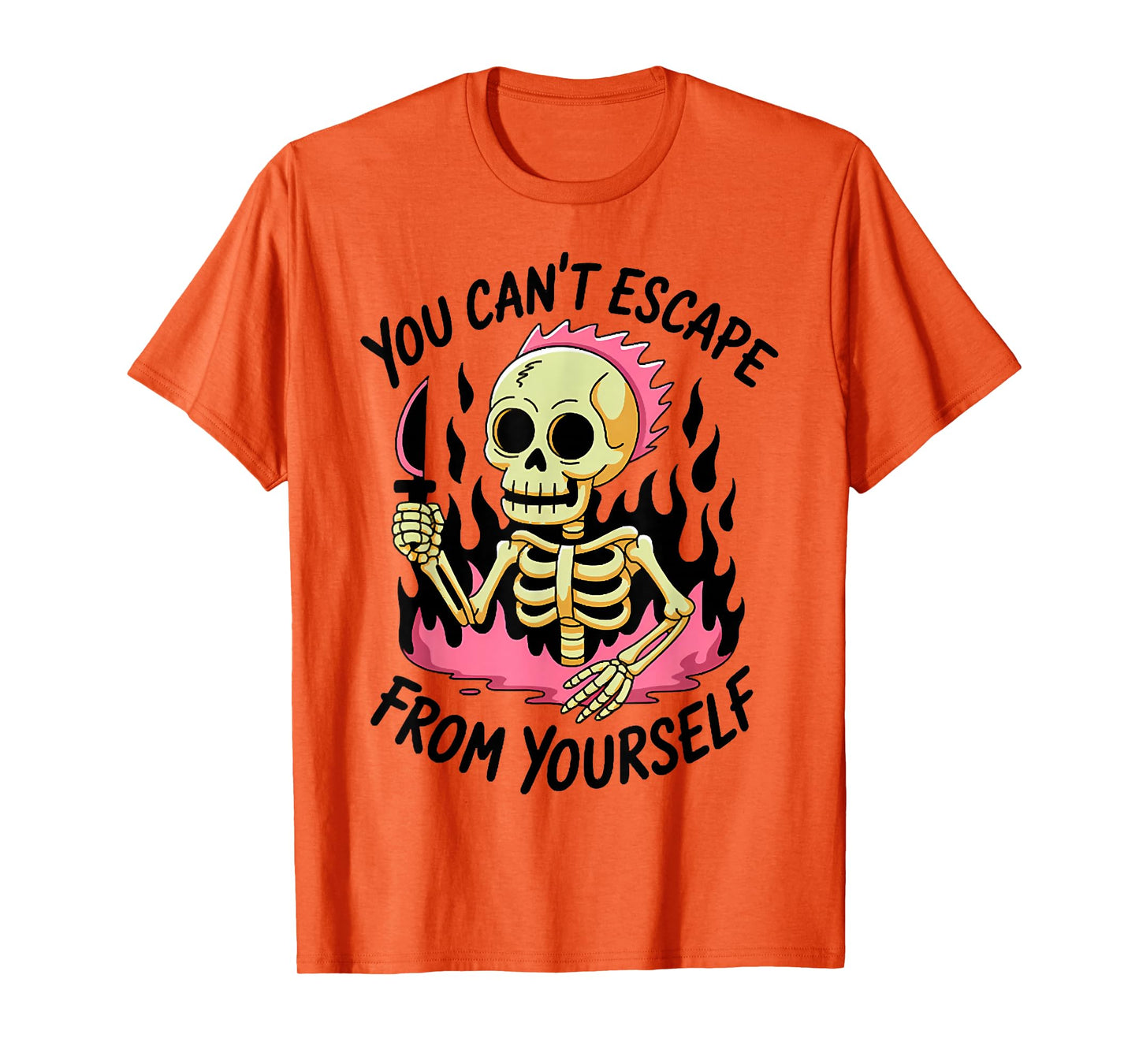 You Can't Escape from Yourself, Spooky Skeleton Halloween T-Shirt