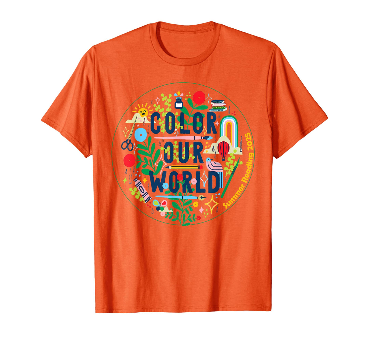 Color Our World Summer Reading 2025 Boho Wildflower Book T-Shirt