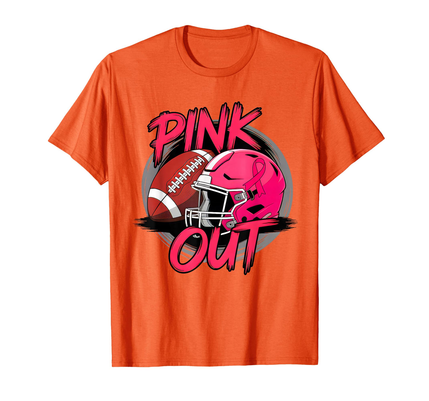 Pink Out Football Breast Cancer Awareness Pink Warrior T-Shirt