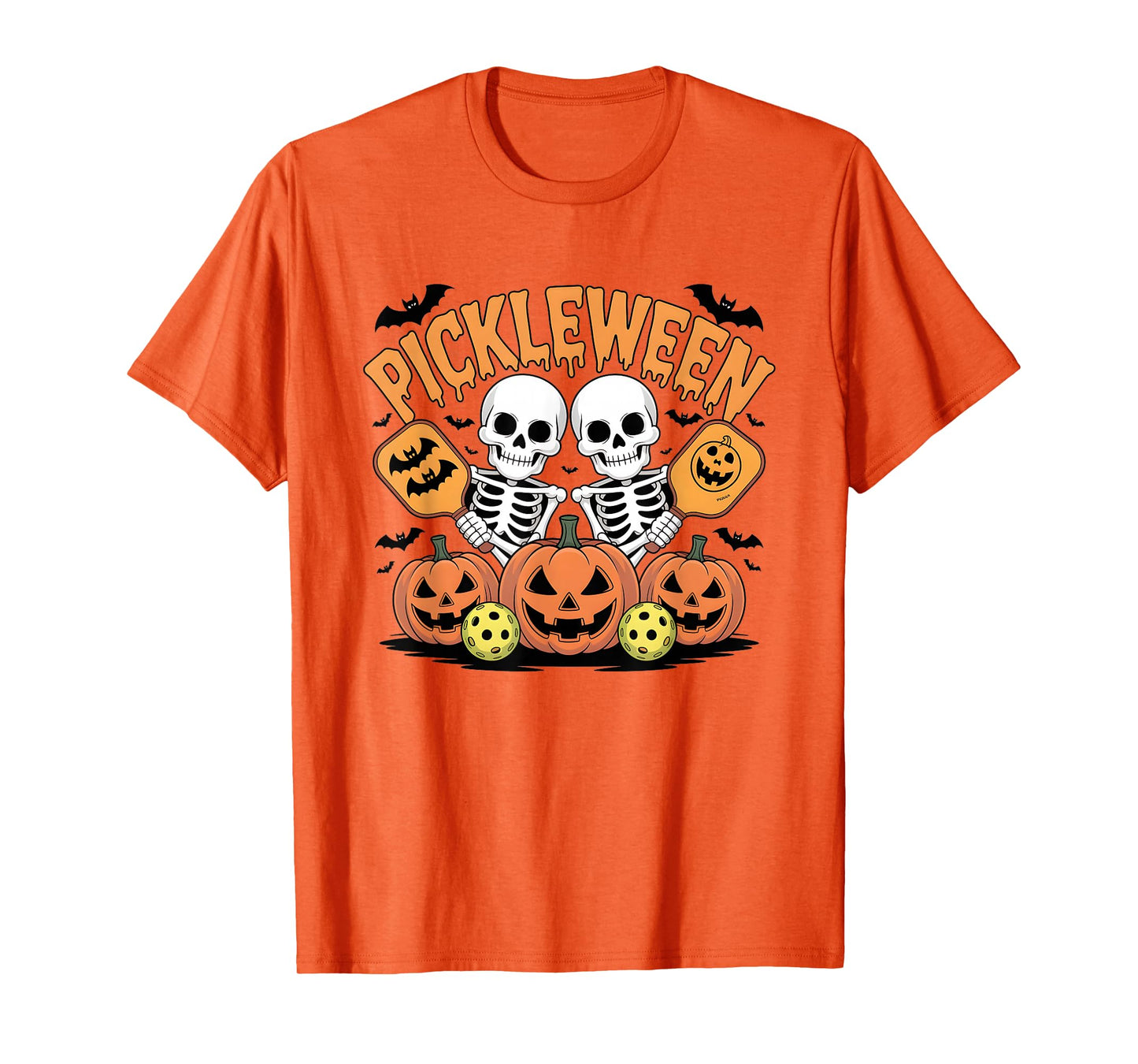 Halloween Pickleball Pumpkin Paddle Ghostly Serve T-Shirt