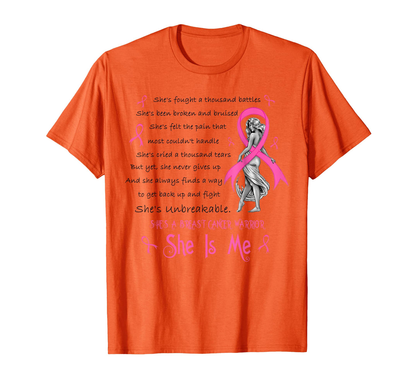 She's A Breast Cancer Warrior She Is Me Breast Cancer Month T-Shirt