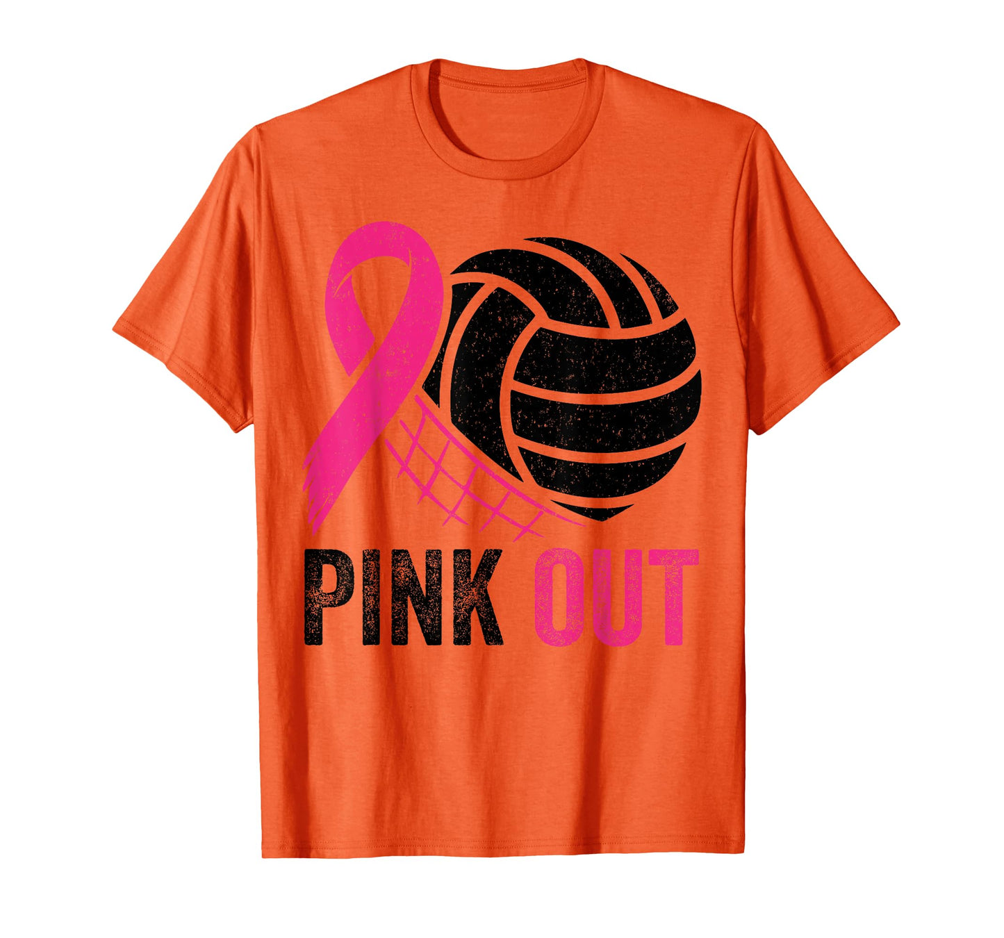 Pink Out Volleyball Breast Cancer Awareness Pink Ribbon T-Shirt