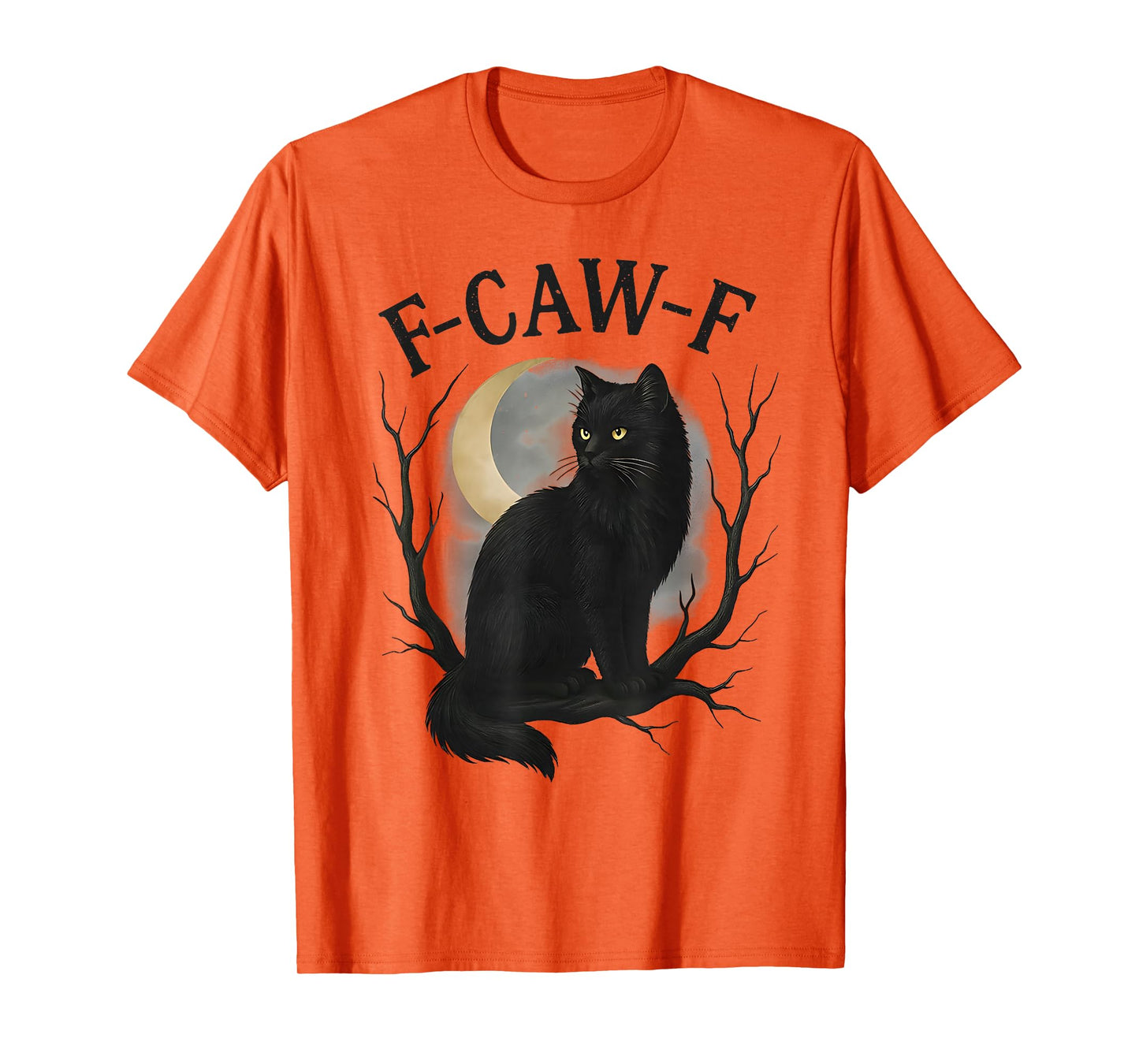 Funny Halloween Black Cat F-CAW-F Cat Lovers Meow Meow T-Shirt