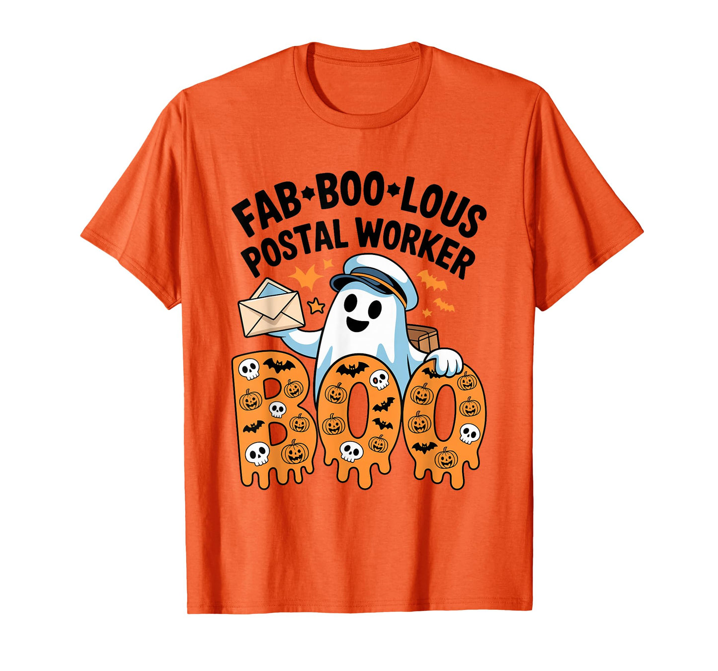 Fab Boo Lous Postal Worker Halloween Ghost Postal Worker T-Shirt