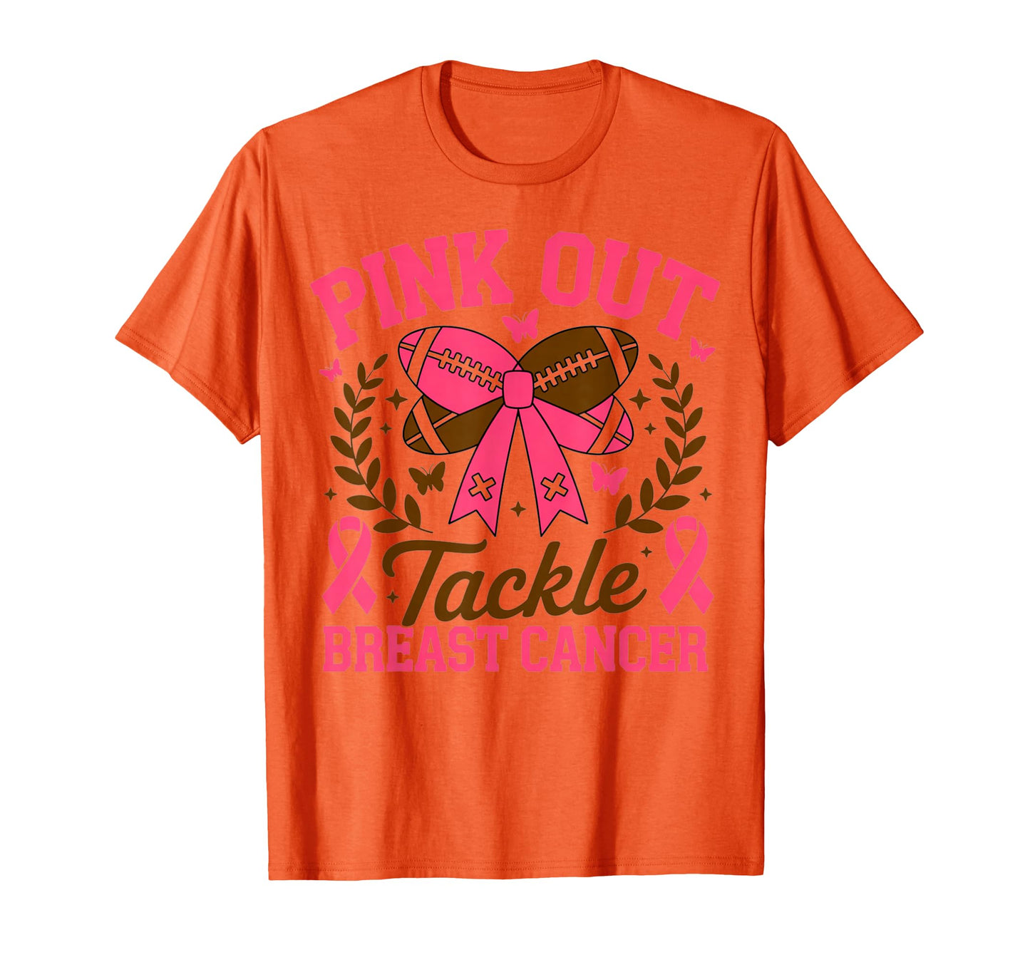 Tackle Breast Cancer Pink Out American Football Awareness T-Shirt