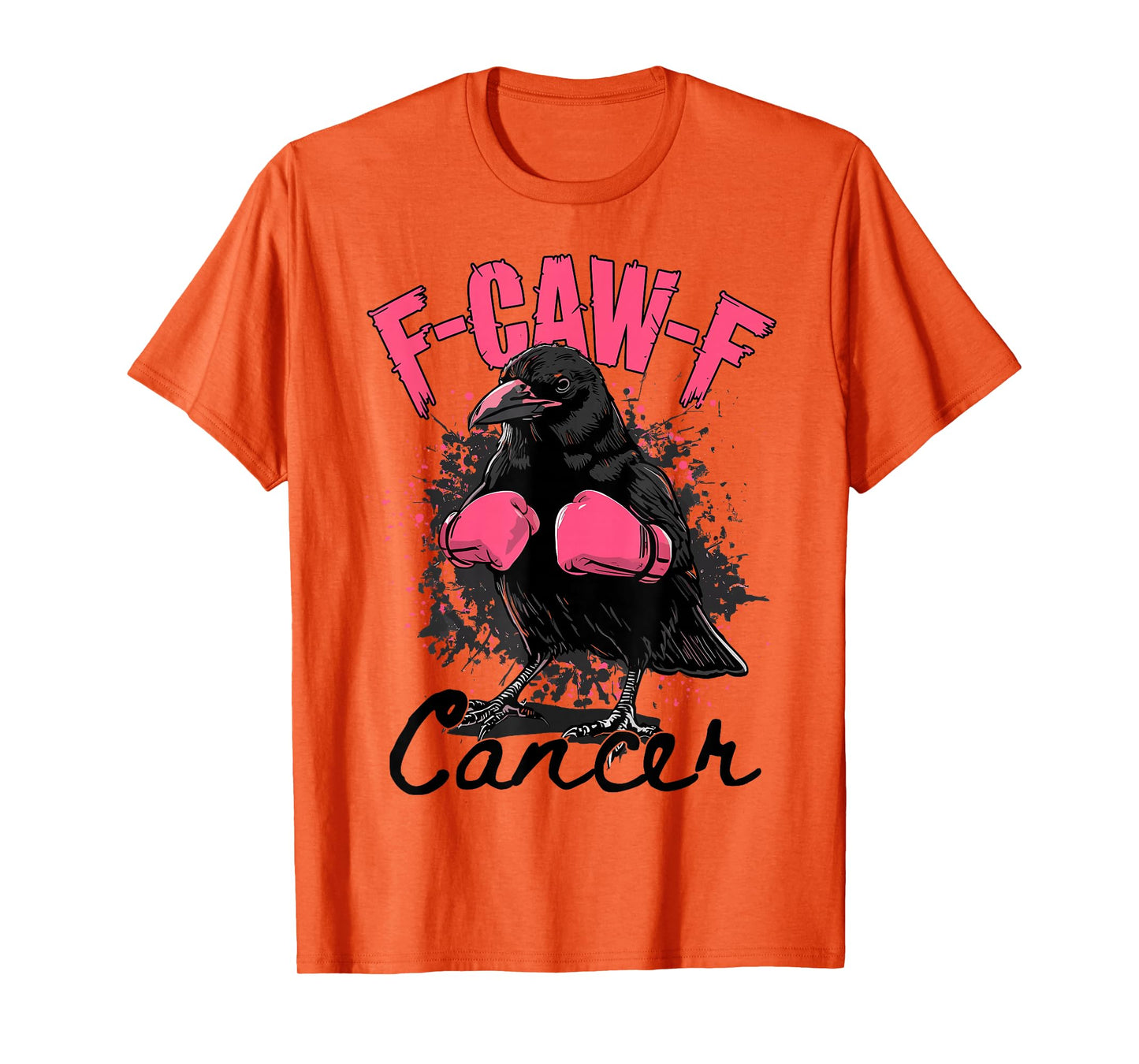 Black Crow F-Caw-F Breast Cancer Awareness Pink Ribbon T-Shirt