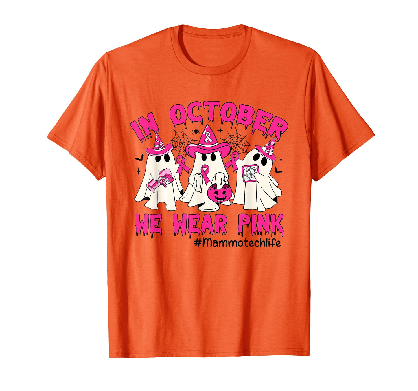 In October We Wear Pink Mammo Tech Life Breast Cancer T-Shirt