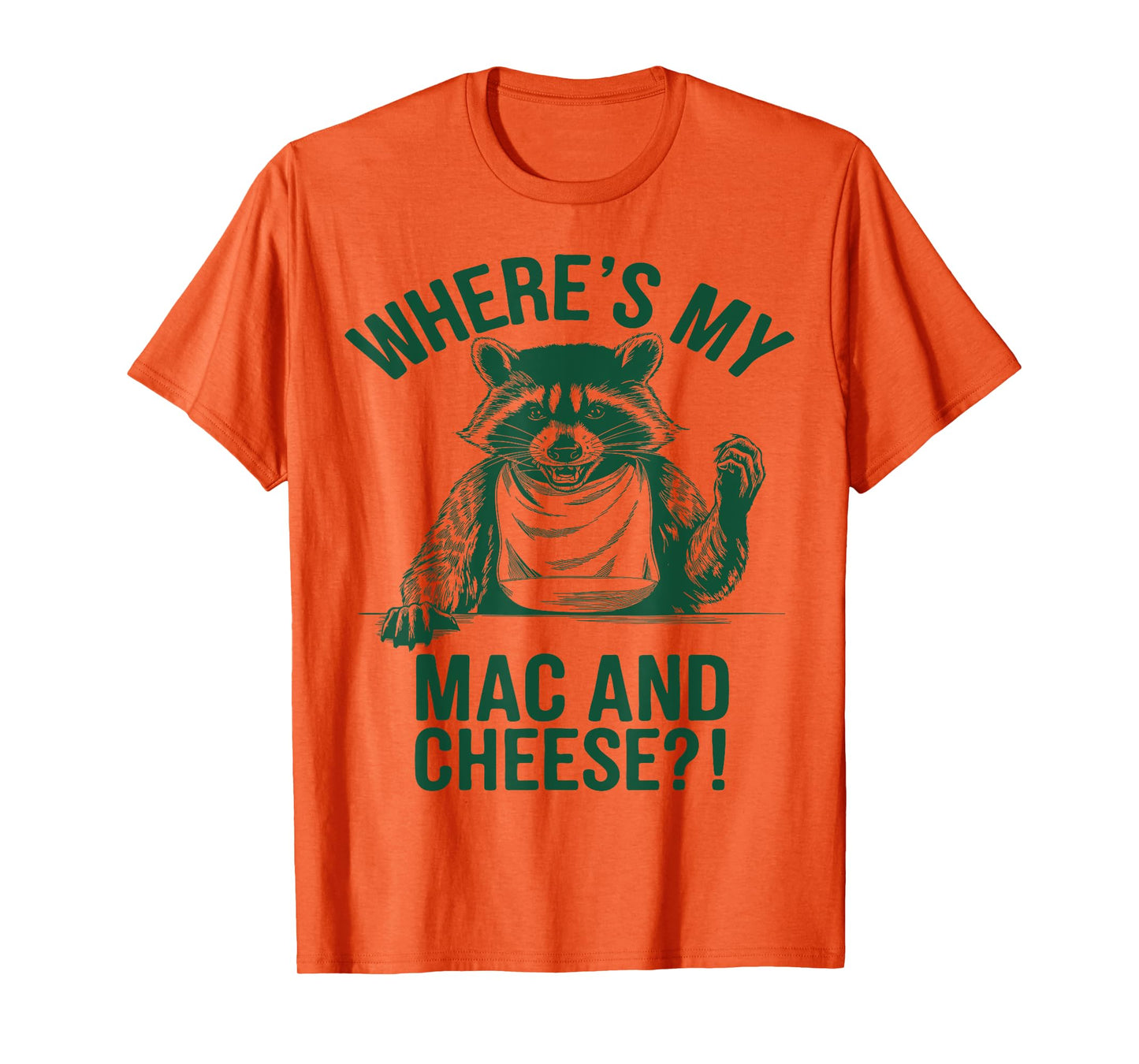 Where's My Mac and Cheese Food Lover Vintage Funny Raccoon T-Shirt