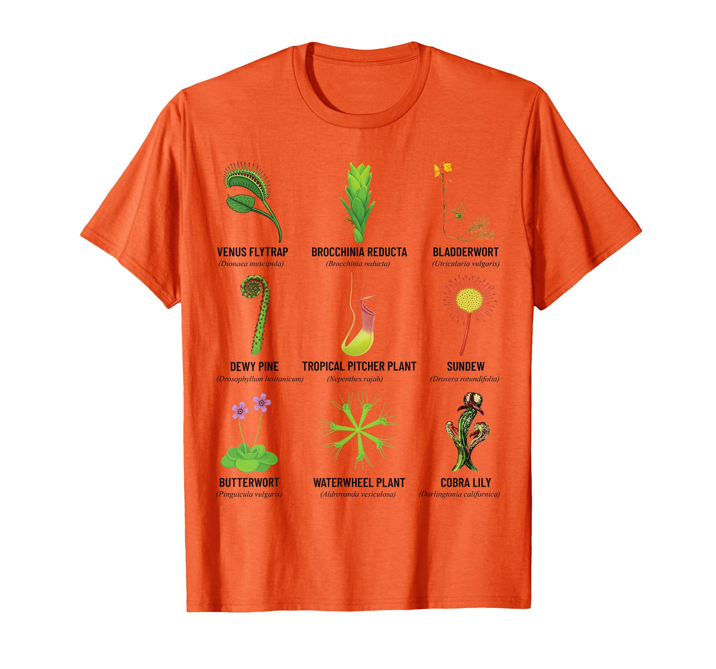 Carnivorous Plants Chart Venus Flytrap, Pitcher Plant T-Shirt