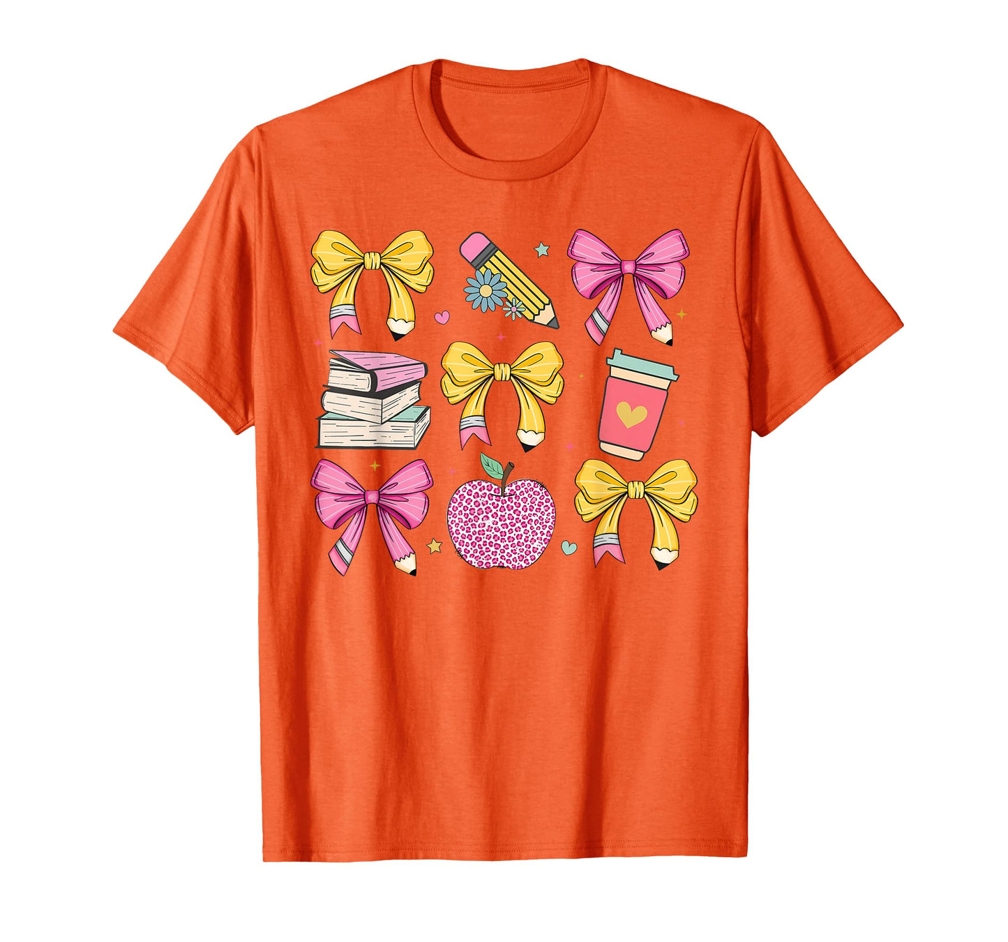 Apple Coquette Bow Books First Day Of School Back To School T-Shirt