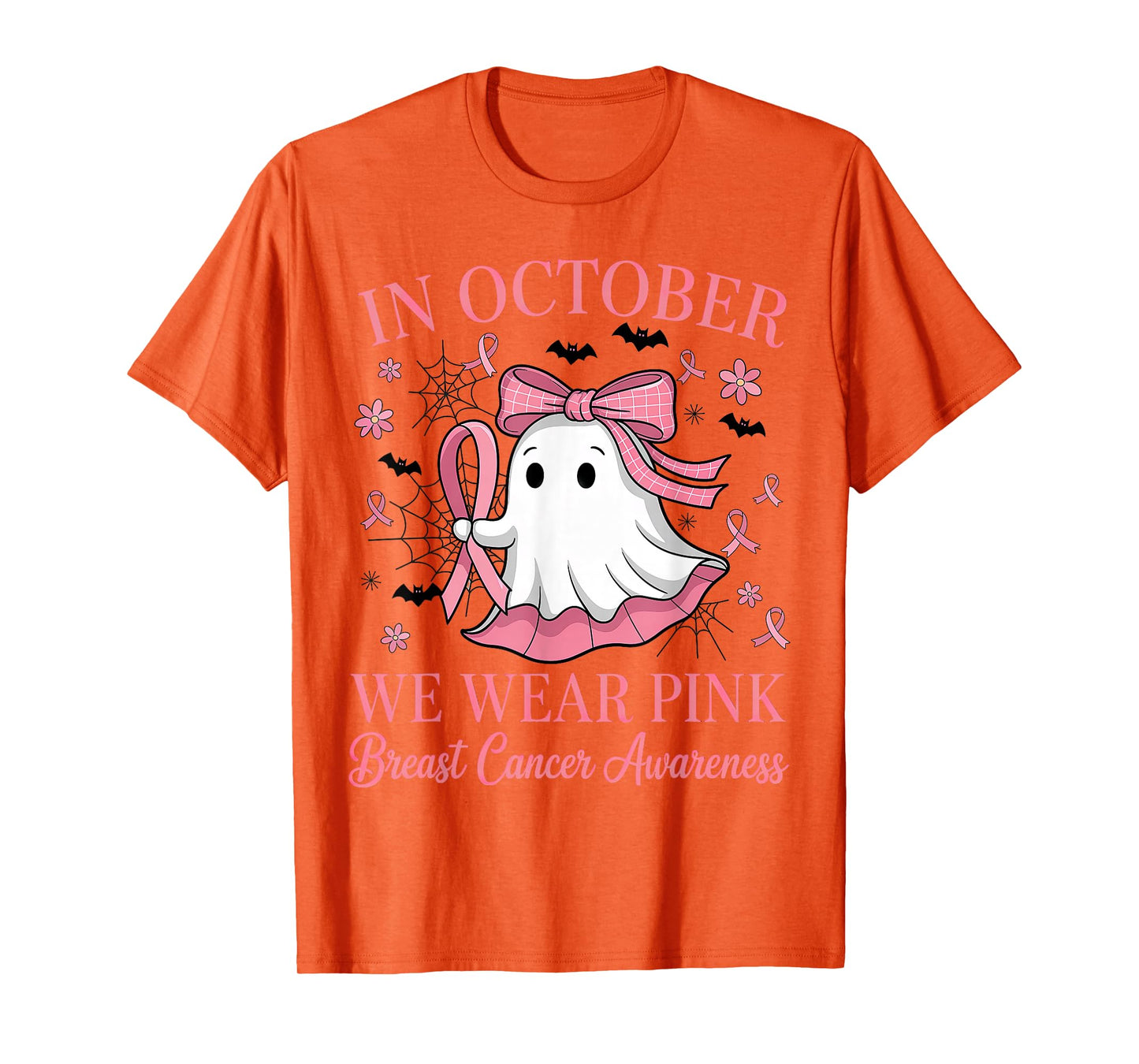 in October We Wear Pink Breast Cancer Awareness T-Shirt