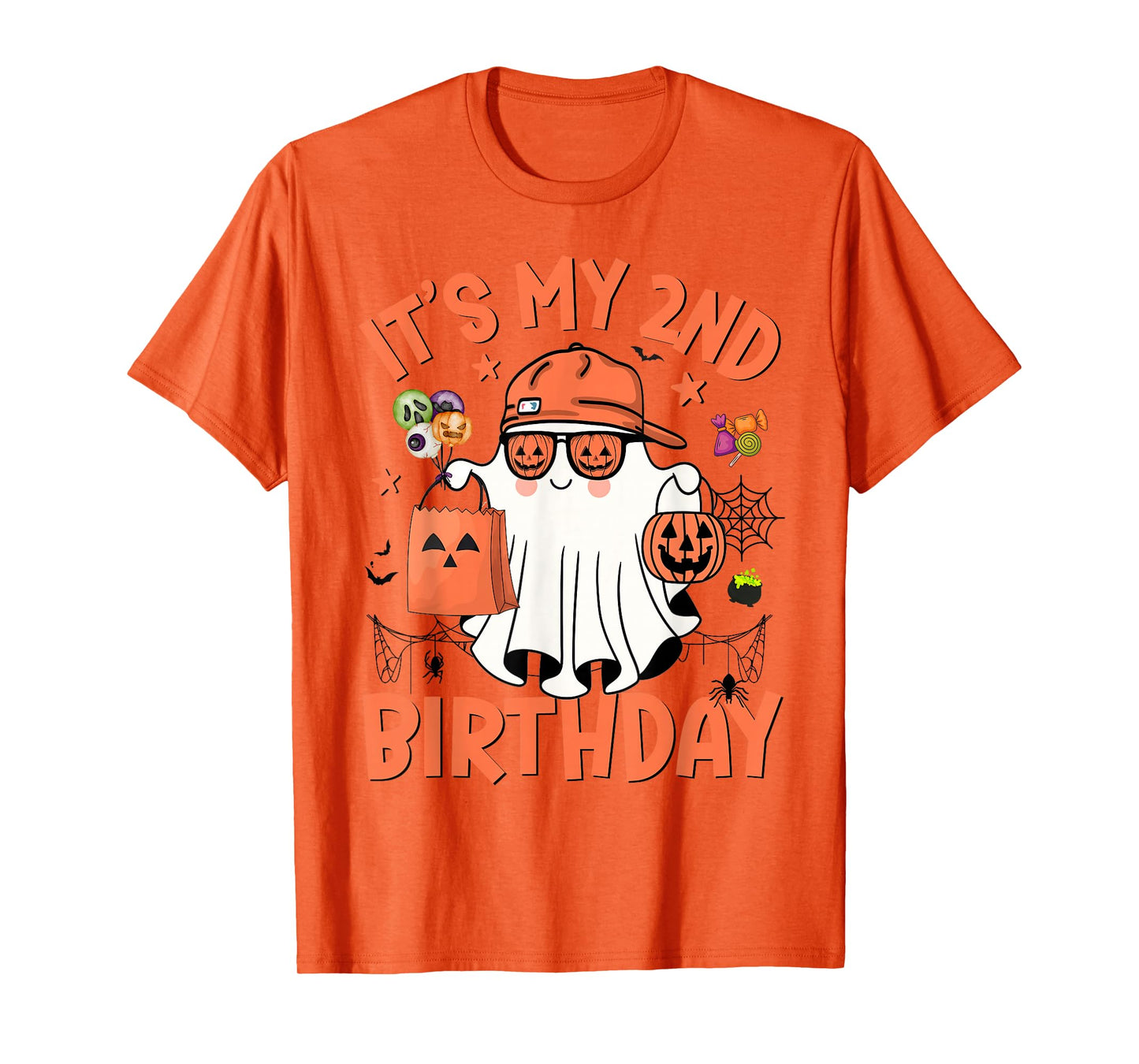 It's My 2nd Birthday Funny Halloween Ghost Boo 2nd Bday Boys T-Shirt