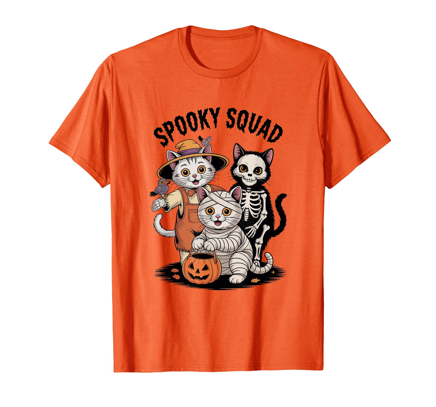 Spooky Squad Cute Halloween Cats in Costumes T-Shirt
