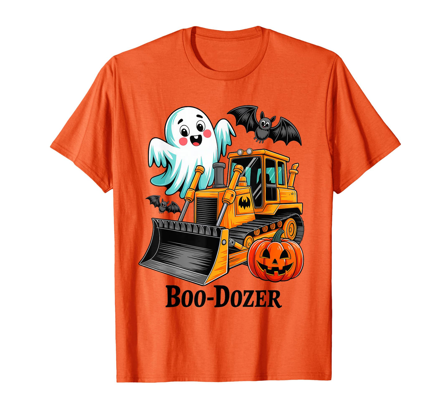 Halloween Bulldozer Construction Trucks Ghost Halloween Kids T-Shirt