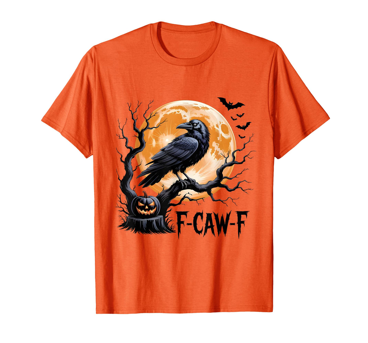 Black Crow, F-Caw-F Funny Black Bird Moon Gothic Adult Humor T-Shirt