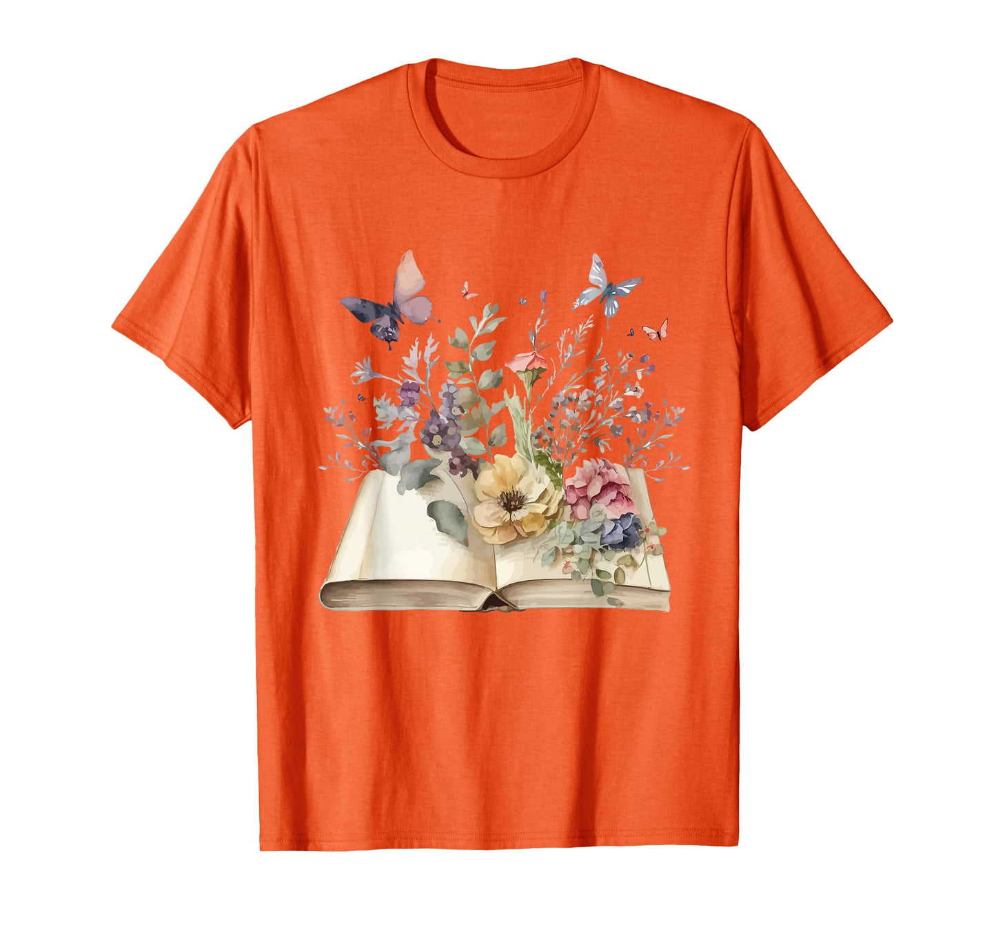 Book Flowers and Butterfly Beautiful Reading Reader Graphic T-Shirt