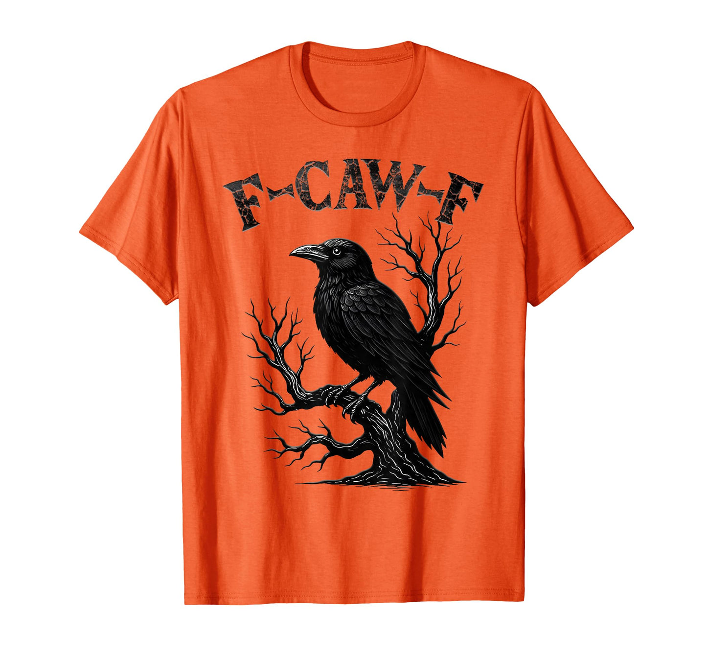 Black Crow, F-Caw-F Funny Black Bird Moon Gothic Adult Humor T-Shirt