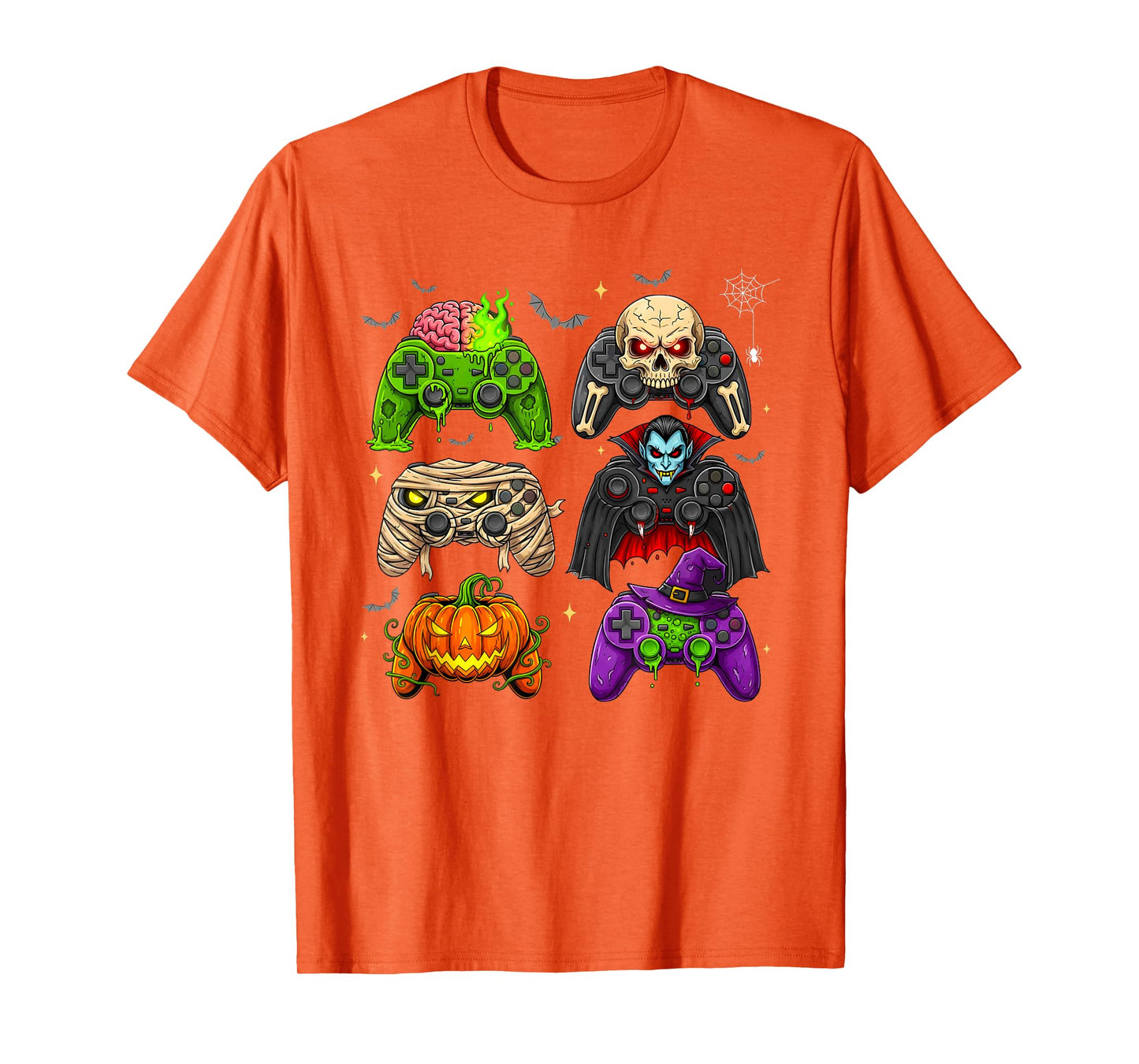 Halloween Gamer Skeleton Zombie Mummy Witch Vampire Gaming T-Shirt