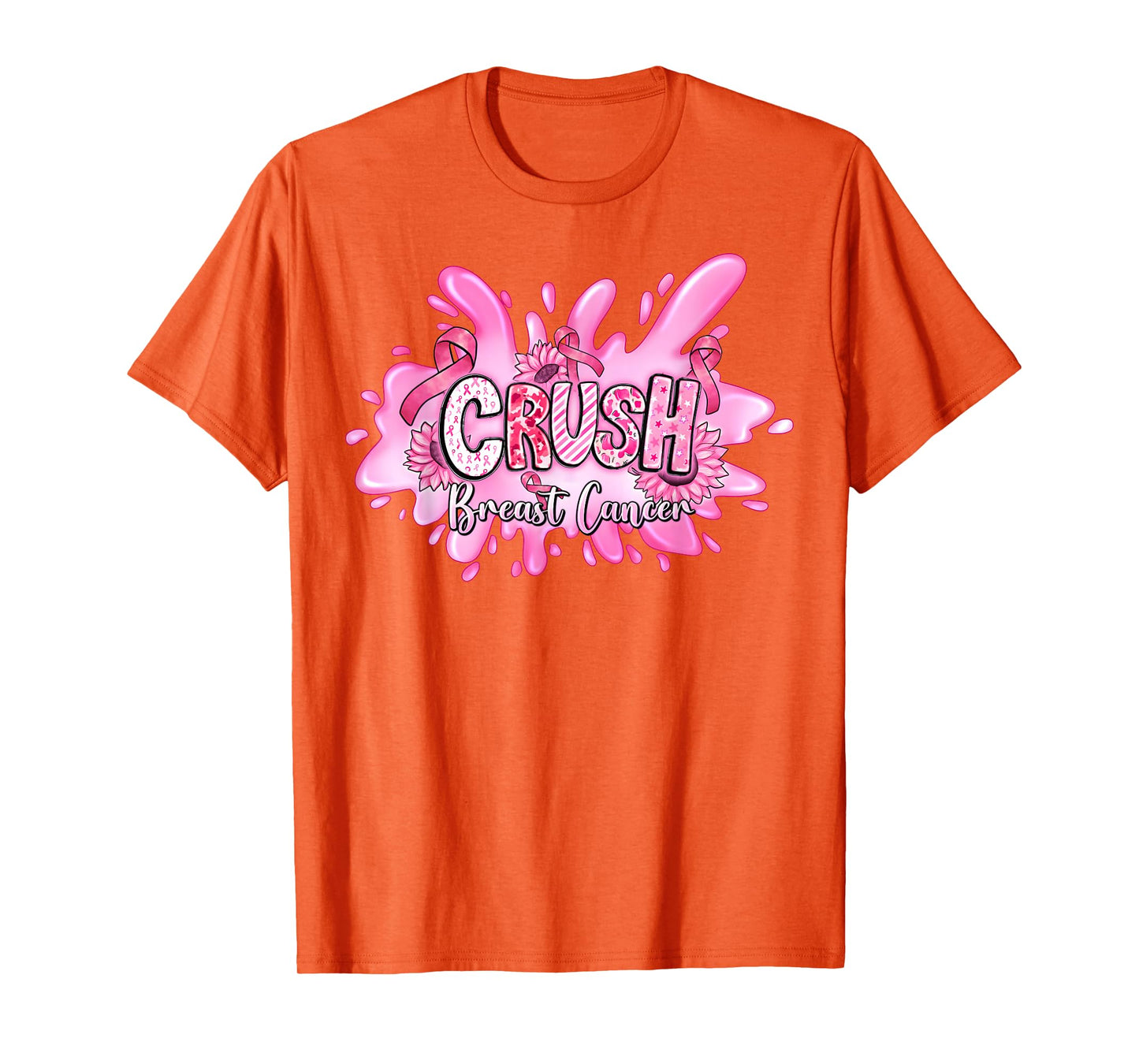 Crush Breast Cancer Awareness Pink Ribbon Support Squad T-Shirt