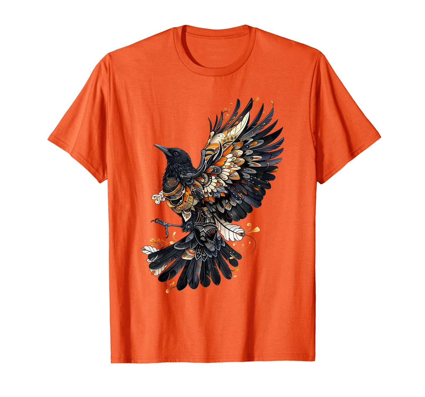 Floral Crow Indian American Native Art Raven Native Culture T-Shirt