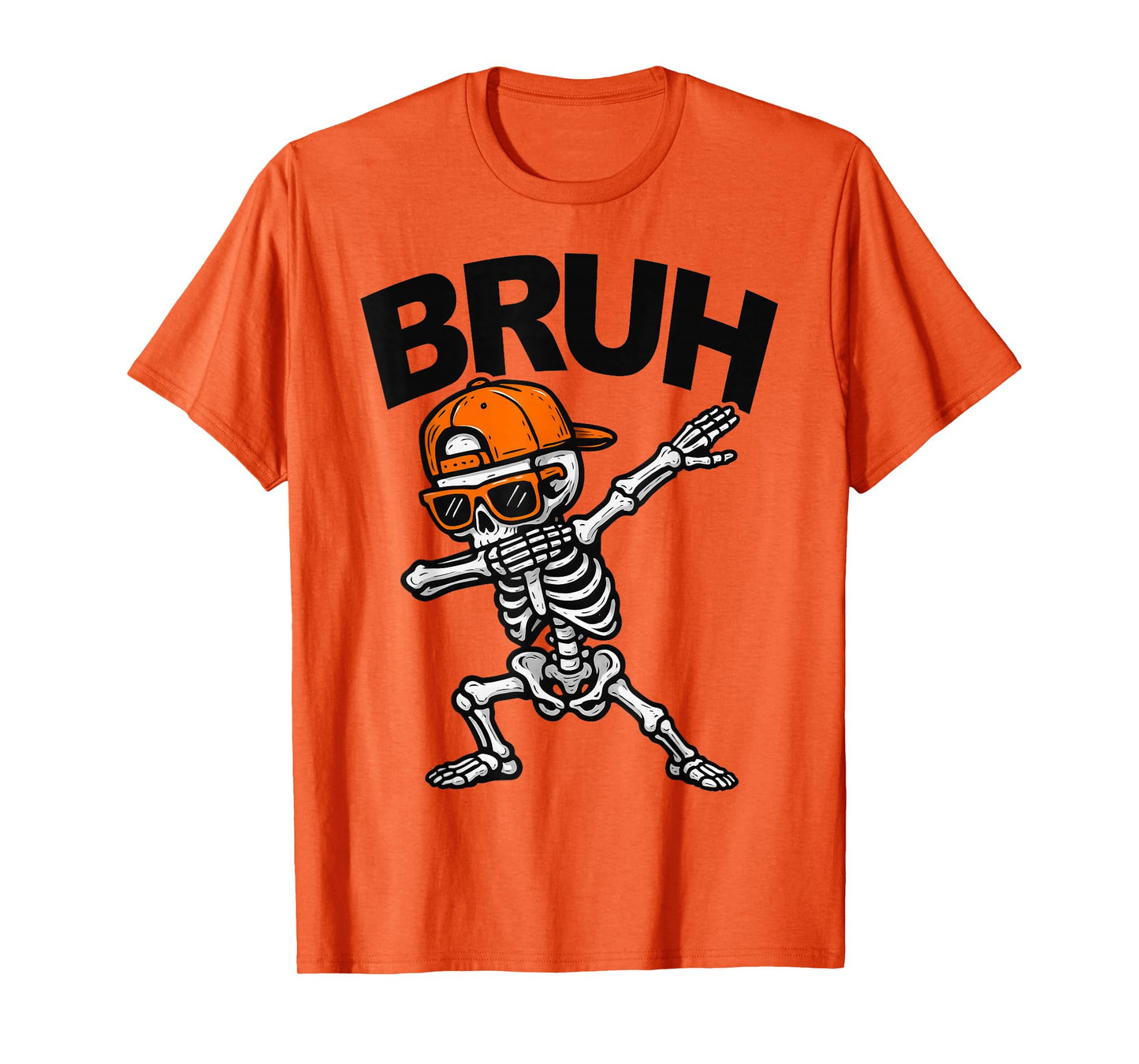 Dabbing Skeleton Bruh Halloween Dab Trick Or Treat Boys Kids T-Shirt