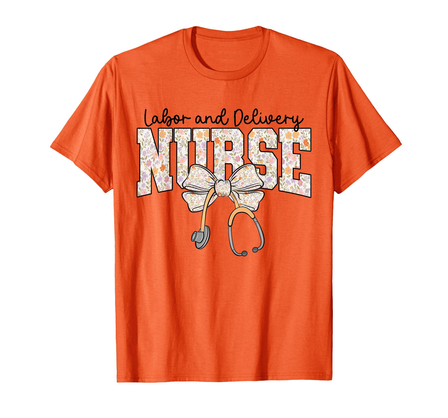 Labor and Delivery Nurse Stethoscope Coquette Bow Graduation T-Shirt