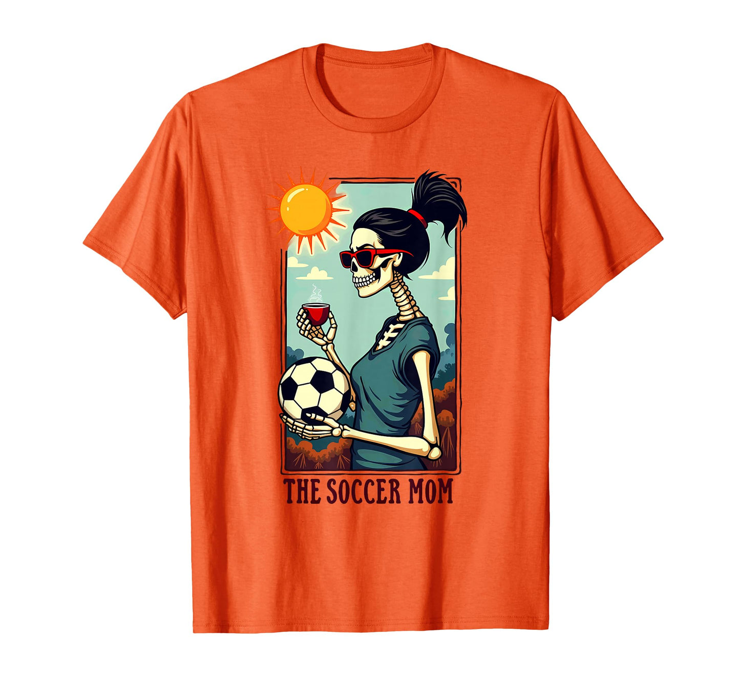 Gothic Tarot Card Skeleton Coffee Soccer Mom T-Shirt