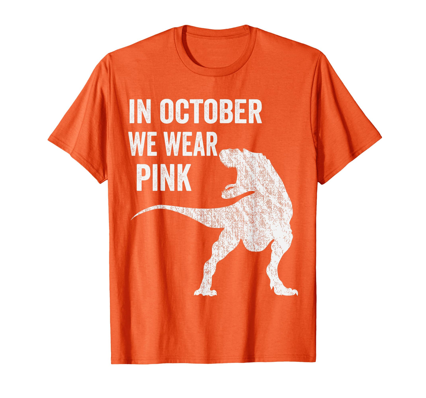 In October We Wear Pink Dinosaur Trex Breast Cancer Kids T-Shirt