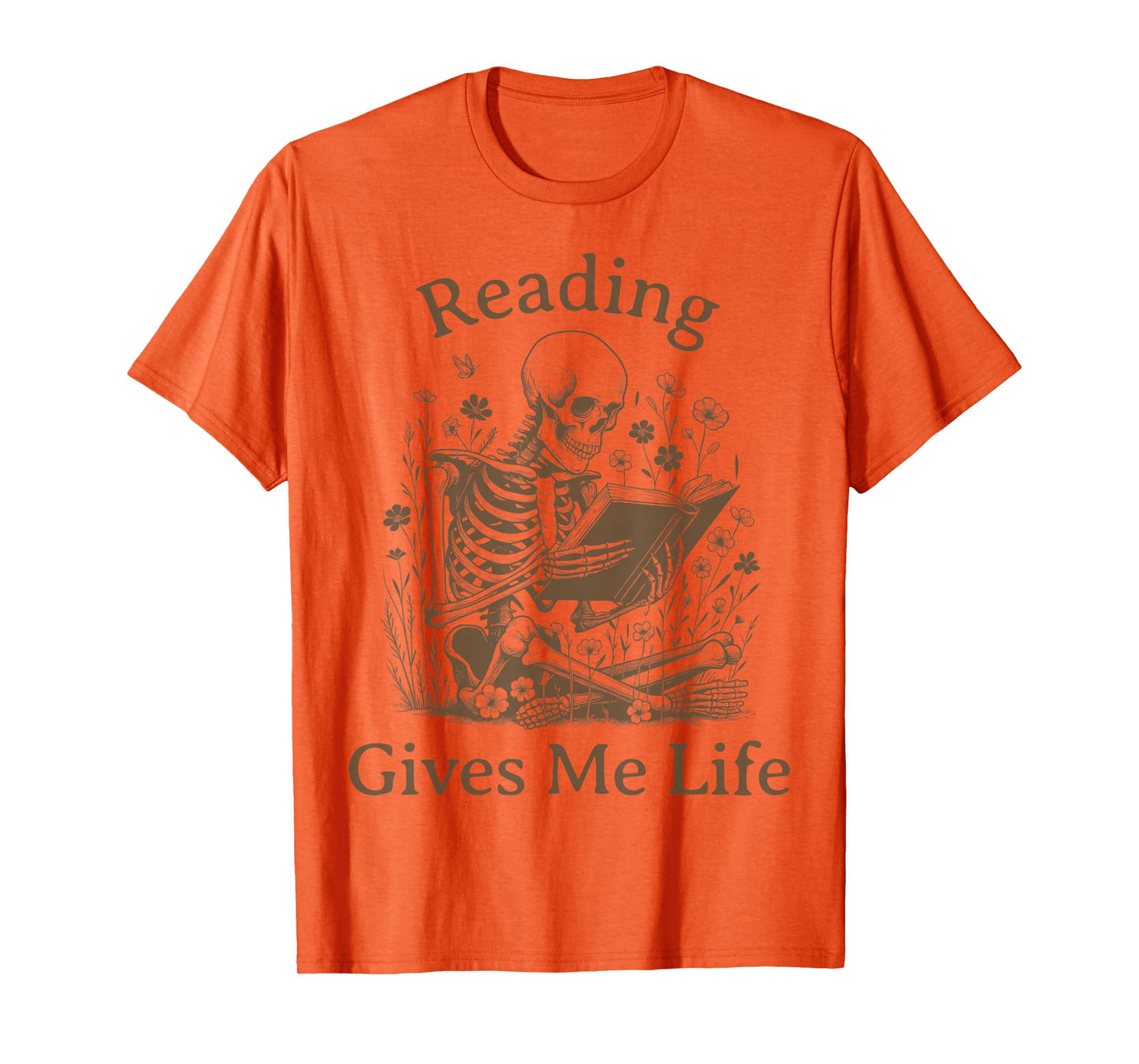 Bookish Skeleton Reading Book Nerd Bookworm Literary Girl T-Shirt