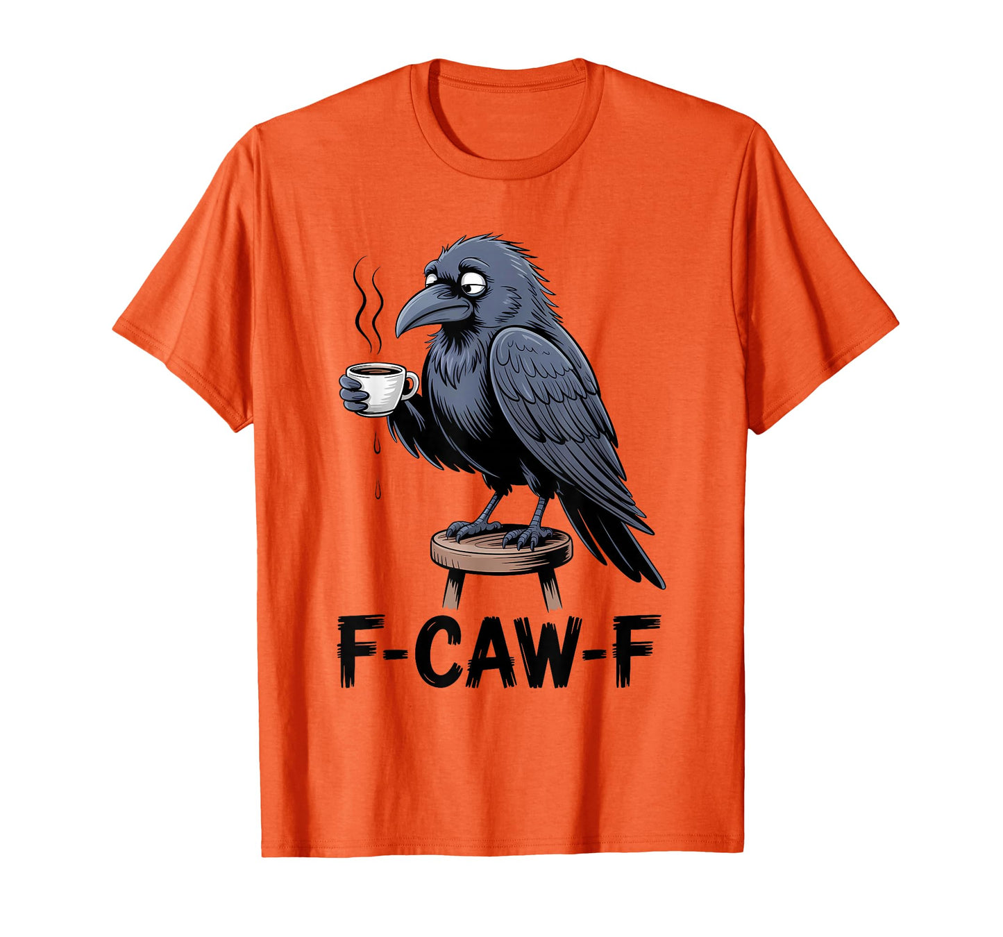 Funny F-Caw-F Crow Gothic Moon Humor Halloween T-Shirt