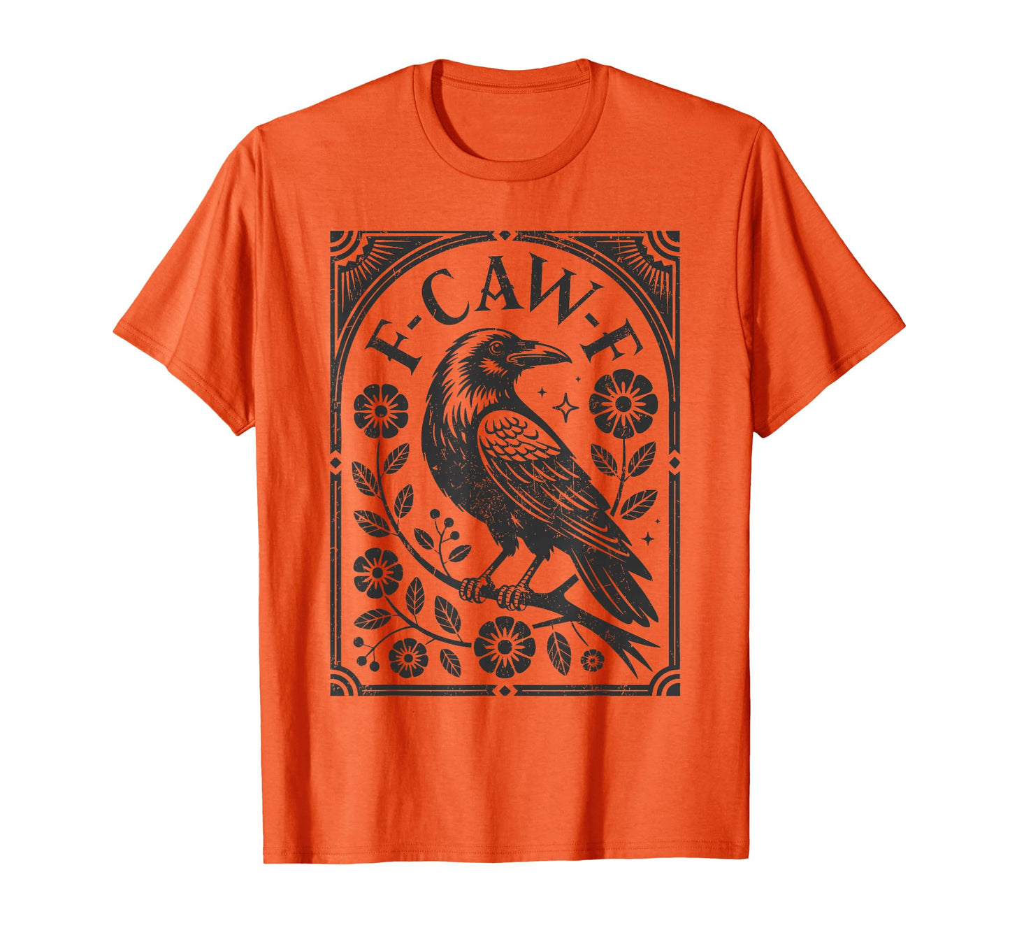 F-Caw-F Black Crow Pun Funny Bird Cawing Grunge T-Shirt