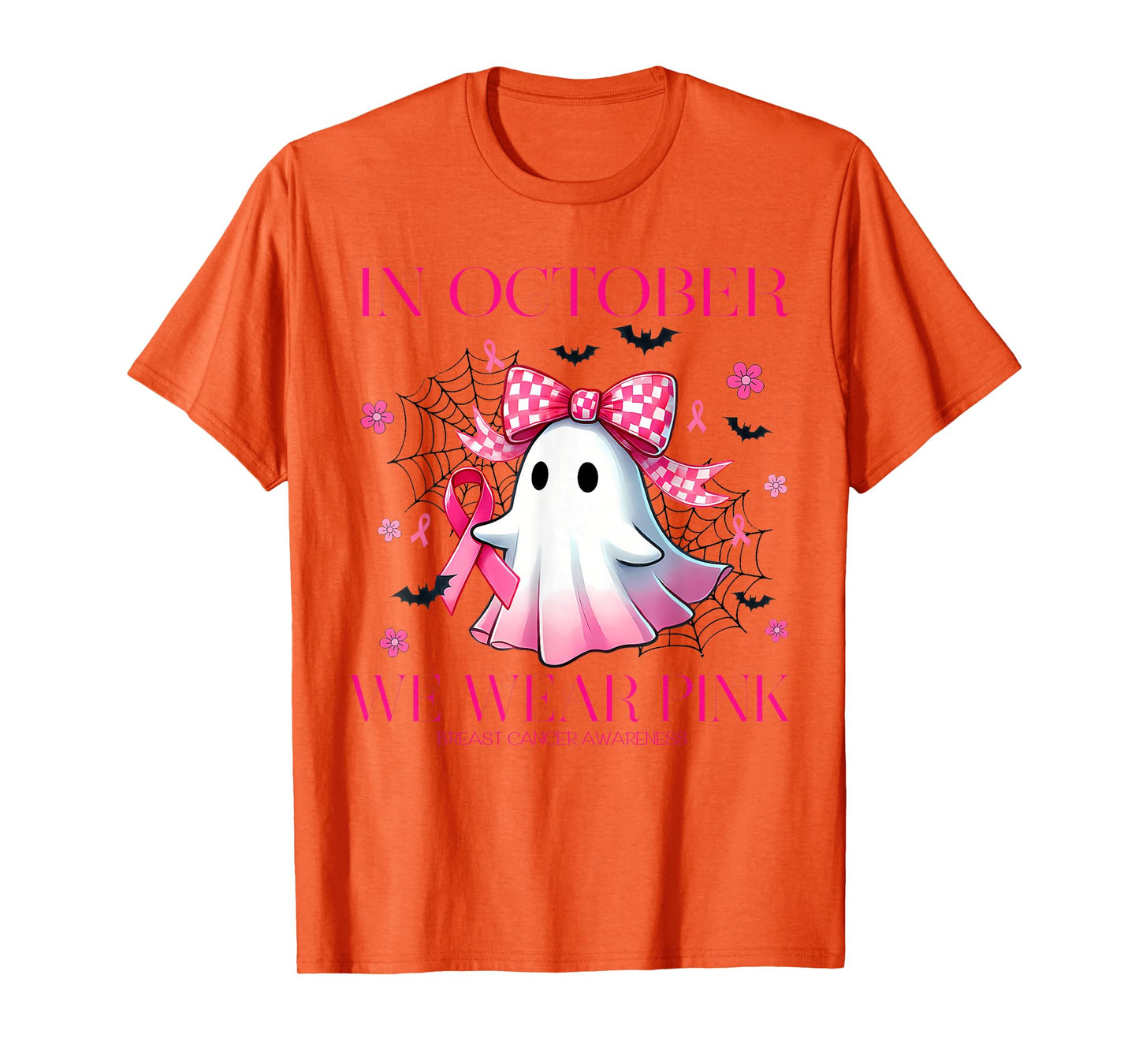 in October We Wear Pink Breast Cancer Awareness T Shirt T-Shirt