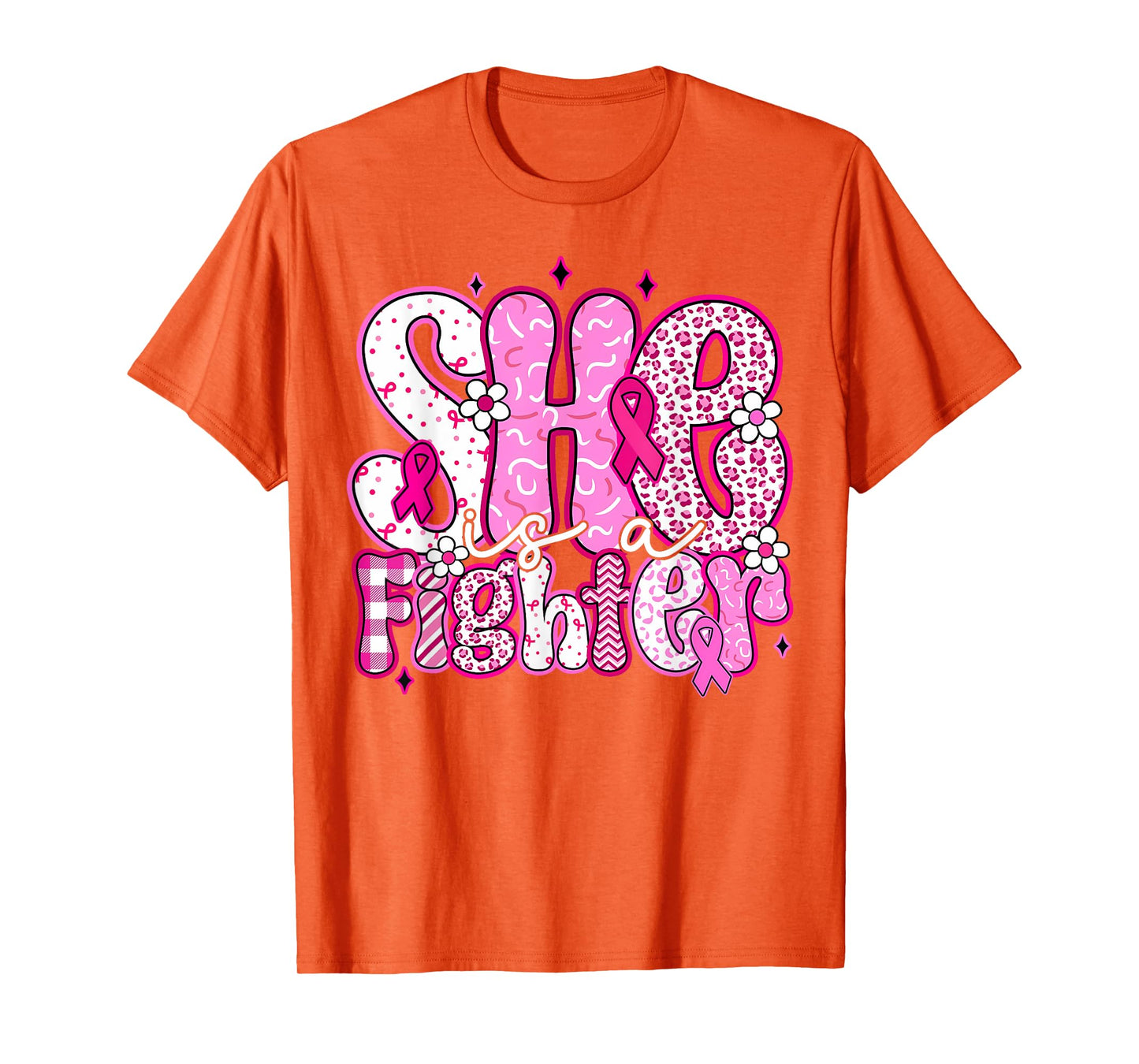 She is A Fighter Christian Breast Cancer Warrior Wear Pink T-Shirt