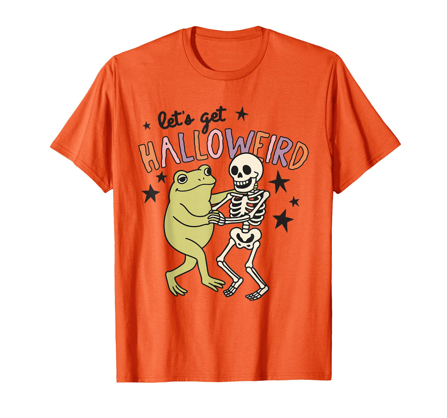 Funny Halloweird Frog and Skeleton Dance Halloween Party Fun T-Shirt