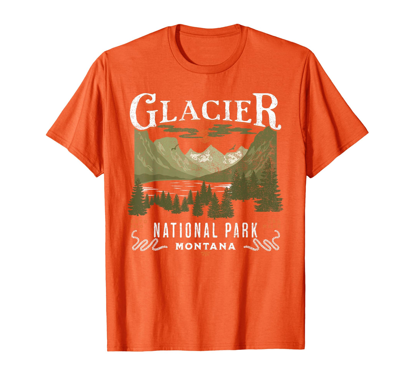Vintage Outdoor Vacation Montana Glacier National Park T-Shirt