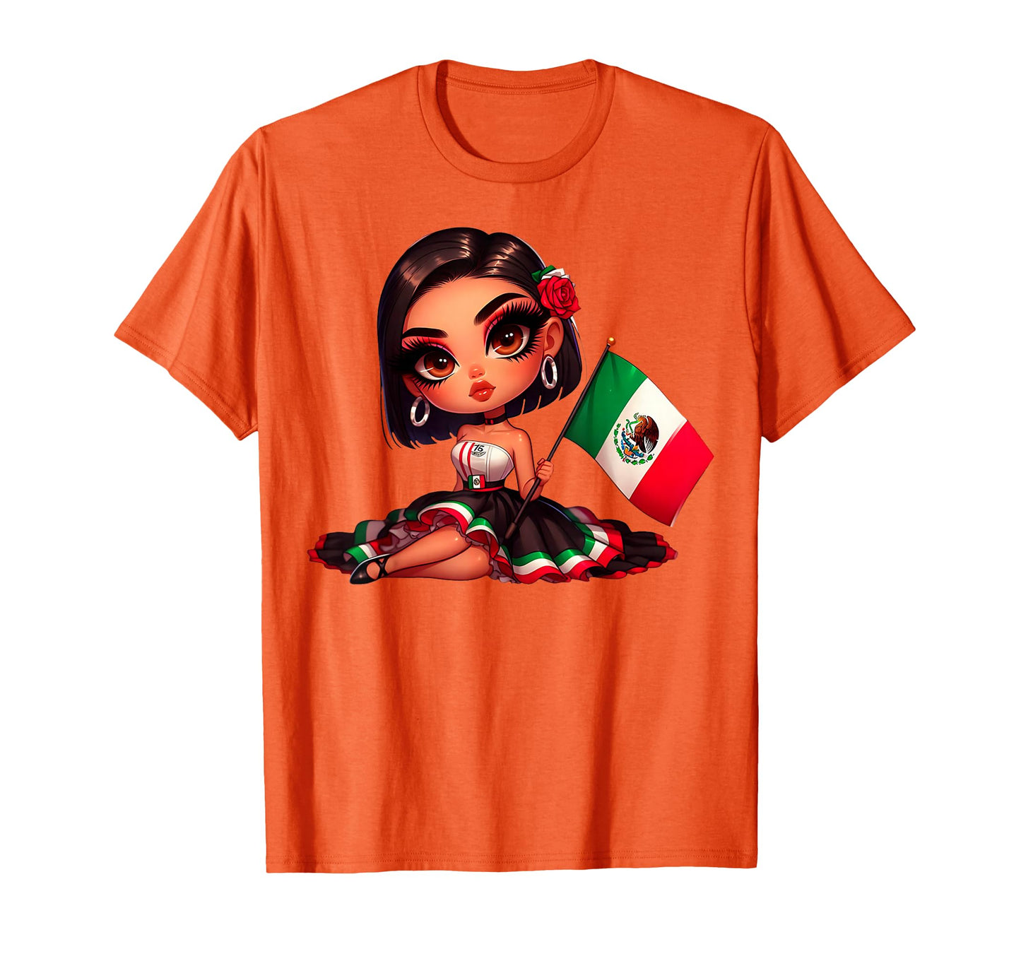 Woman's Chola Hispanic Girl Patriotic Mexican Roots Chicana T-Shirt
