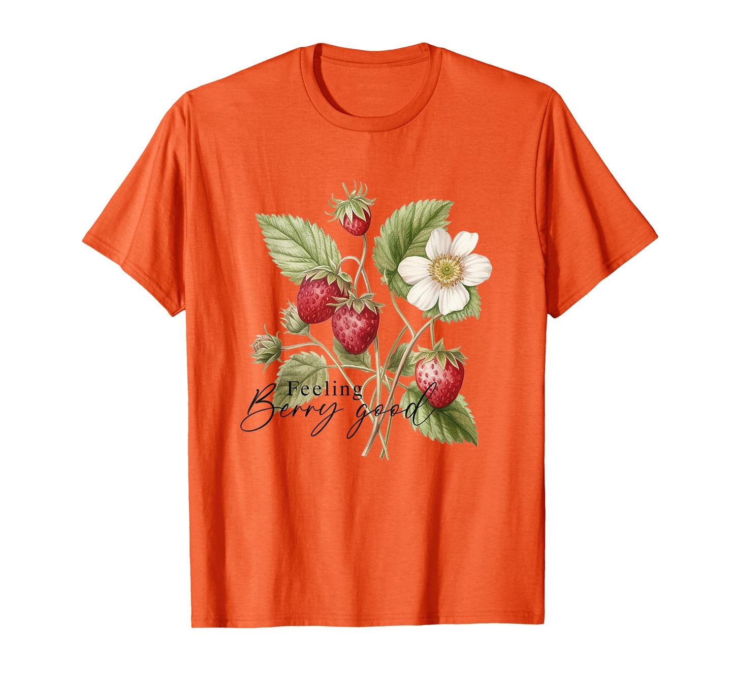 Summer Flower Strawberries Nature Lover Floral Wildflower T-Shirt