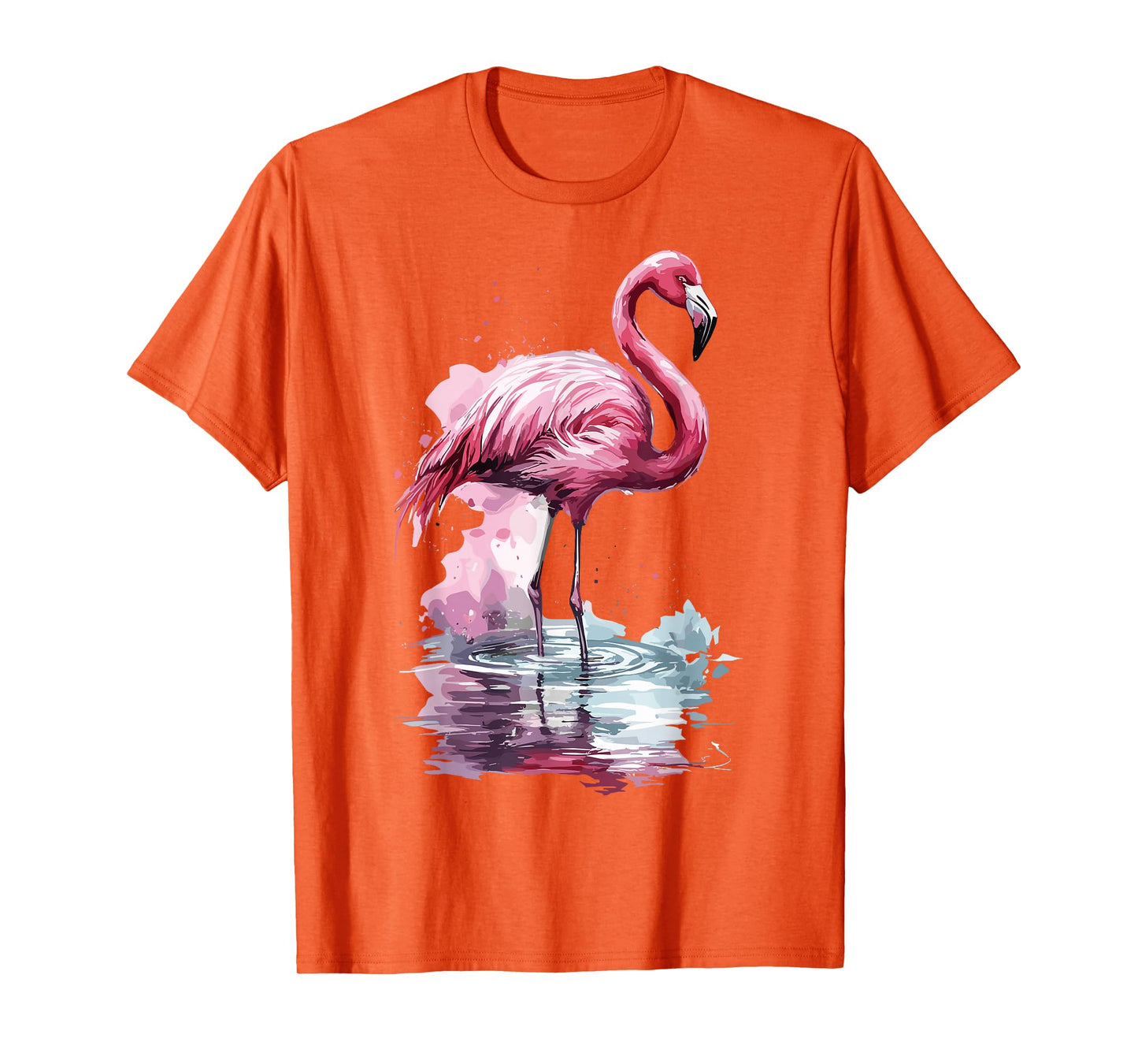 Cute Pink Flamingo Bird Watercolor Cute Flamingo T-Shirt