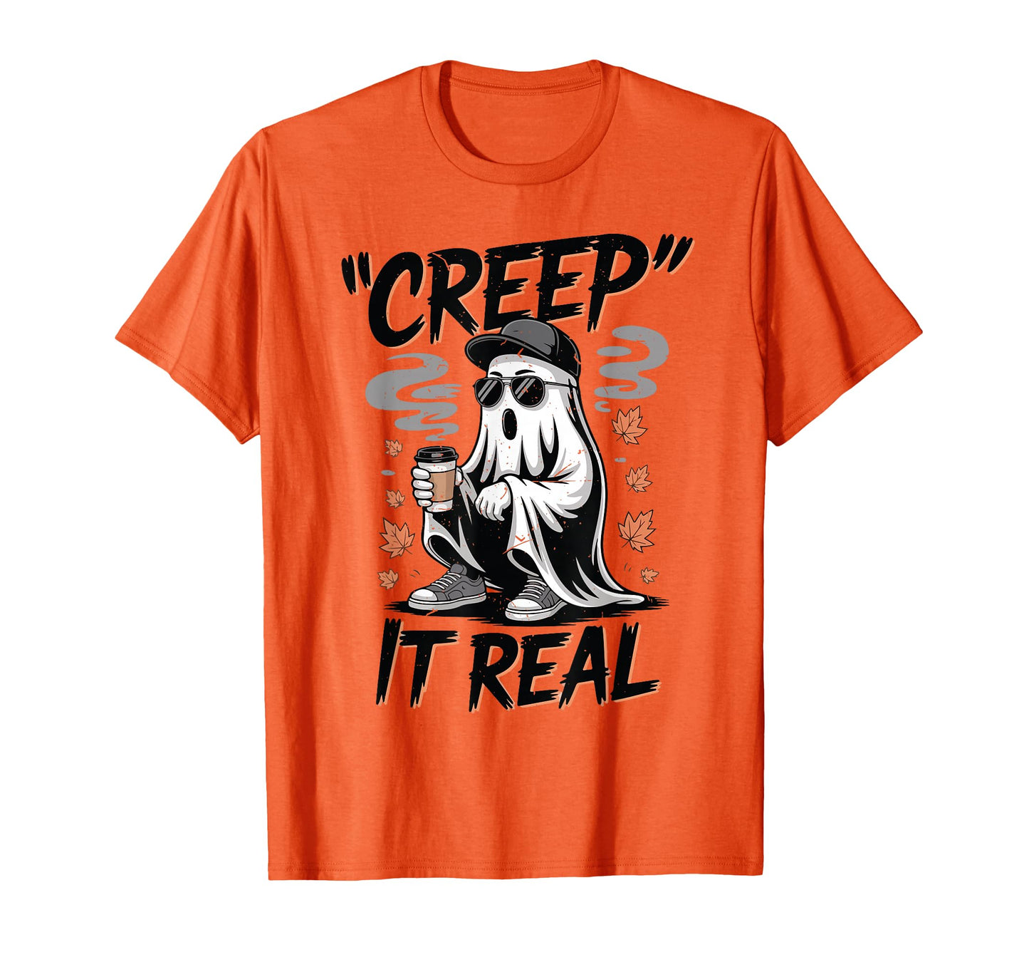 Boy Toddler Creep It Real Funny Halloween Ghost Drink Coffee T-Shirt