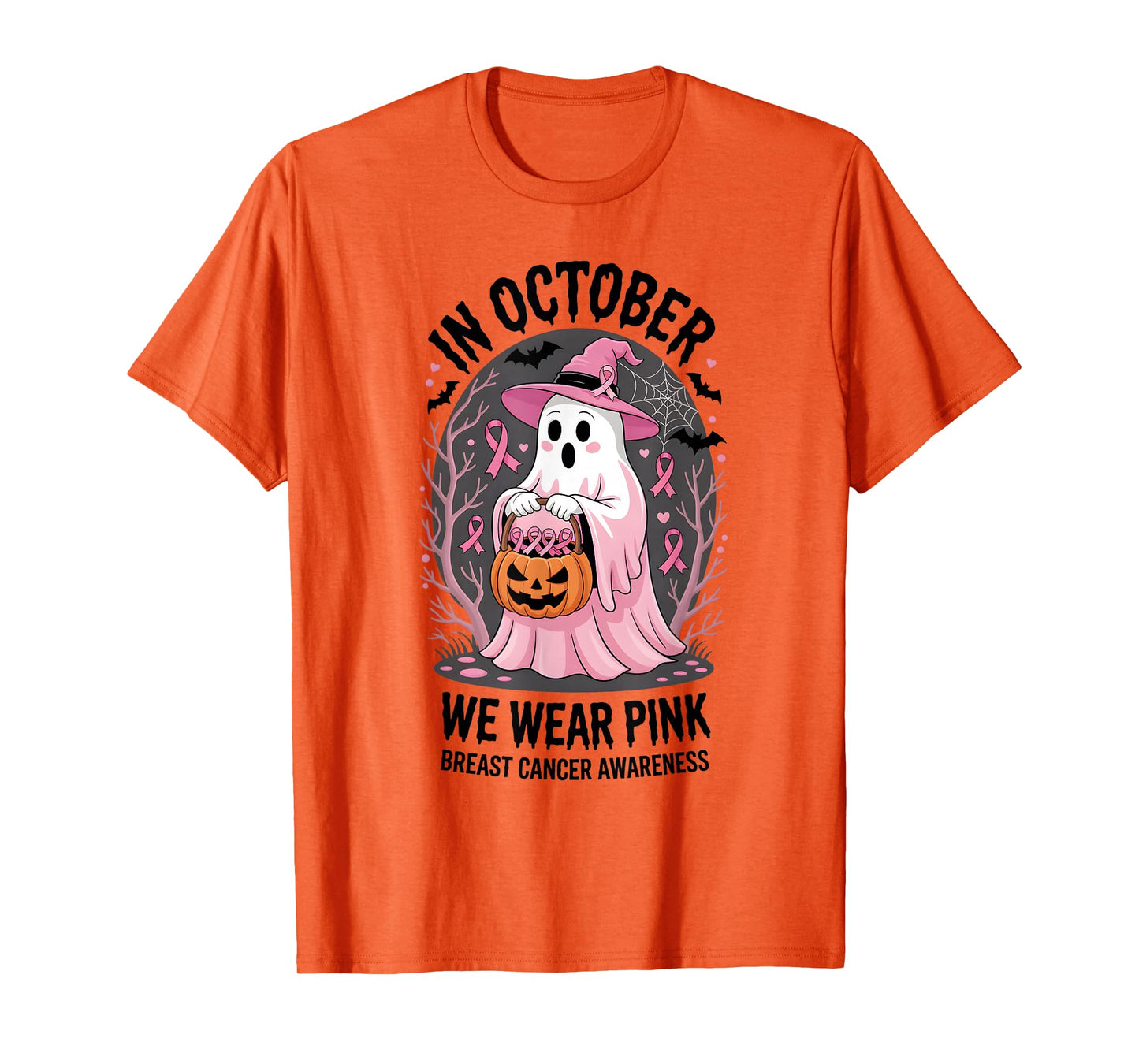 in October We Wear Pink Breast Cancer Awareness T-Shirt